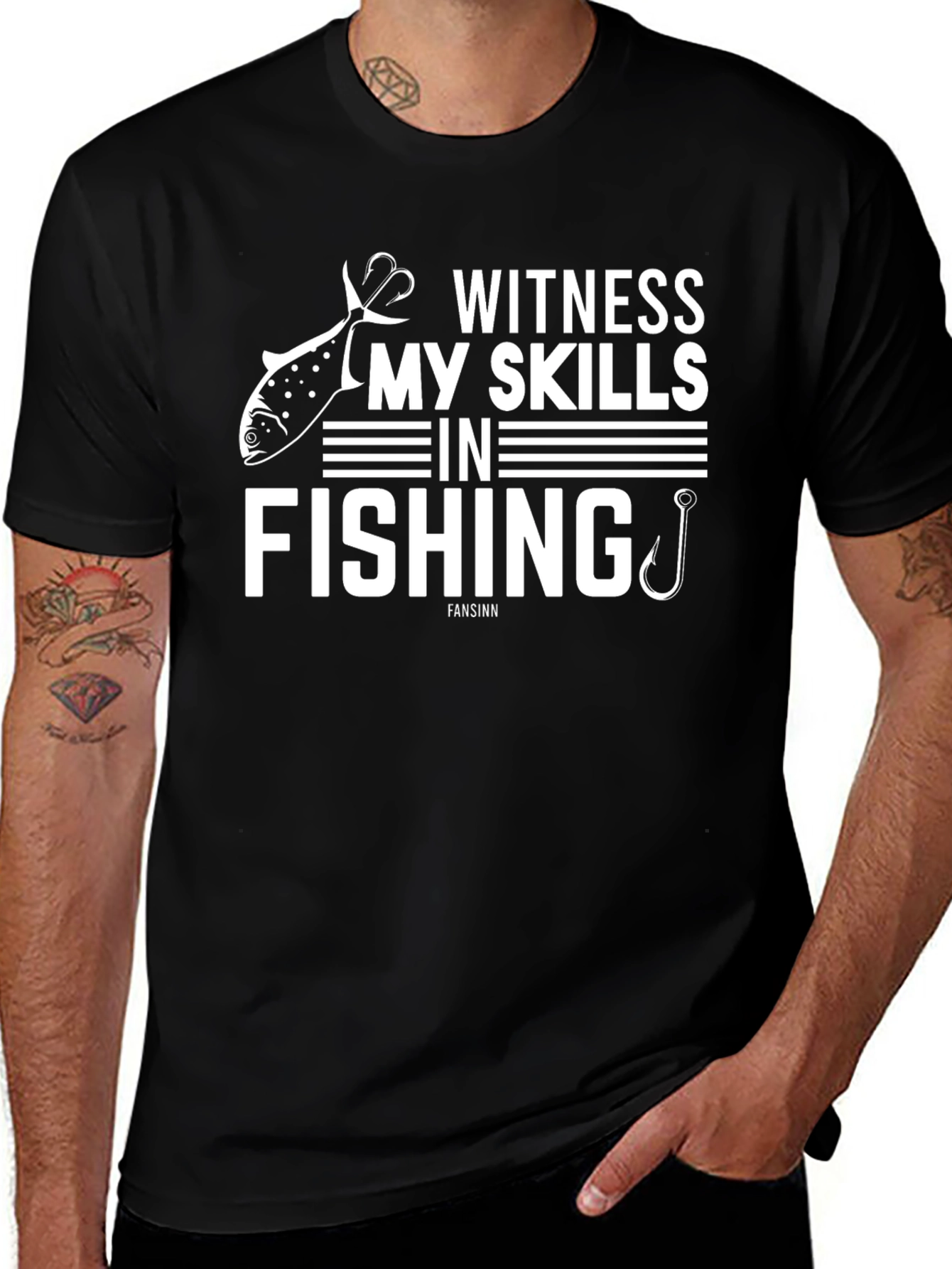 Witness My Skills Fishing Graphic T-Shirt