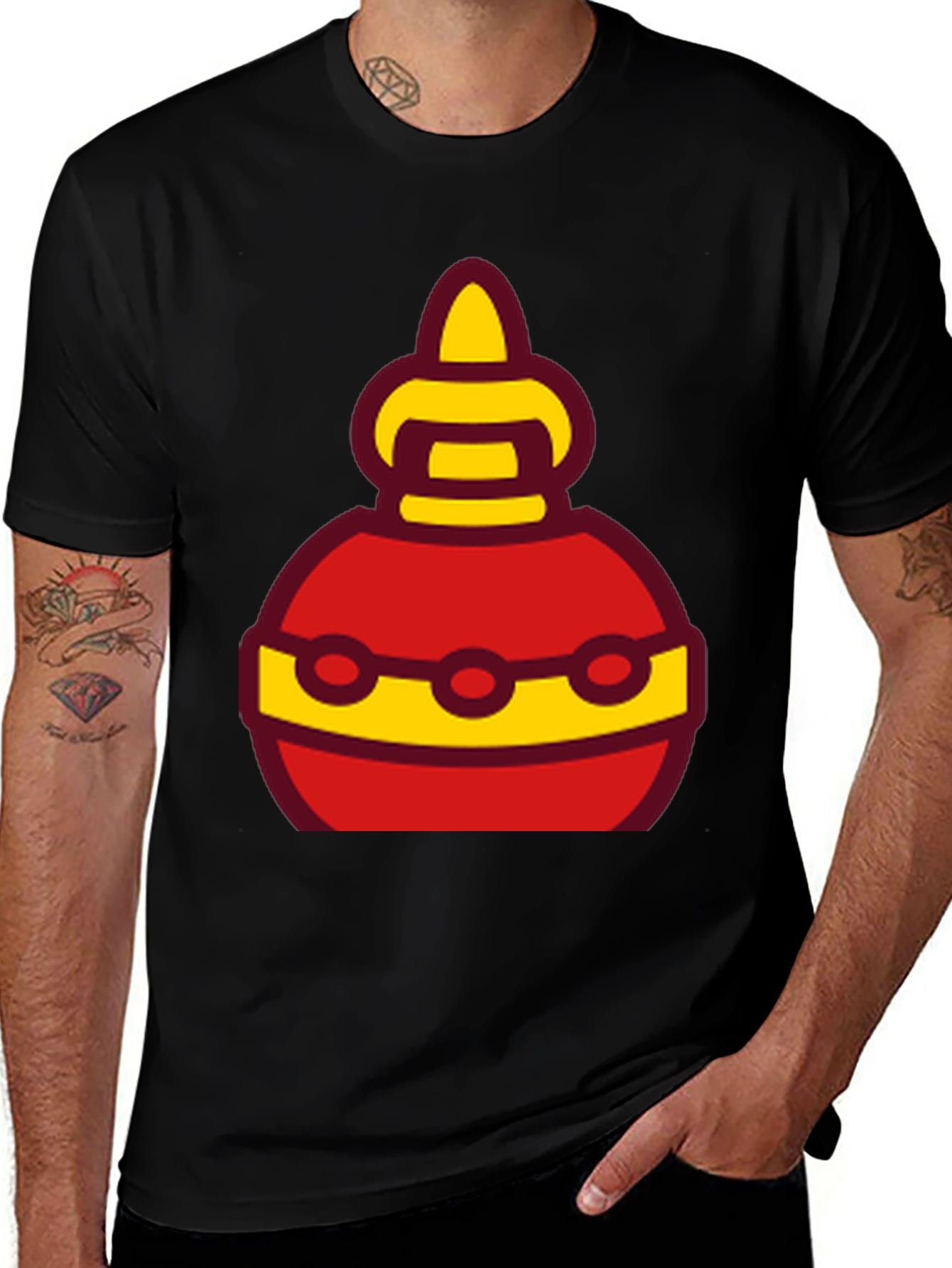 Funky Red and Yellow Festive Design T-Shirt