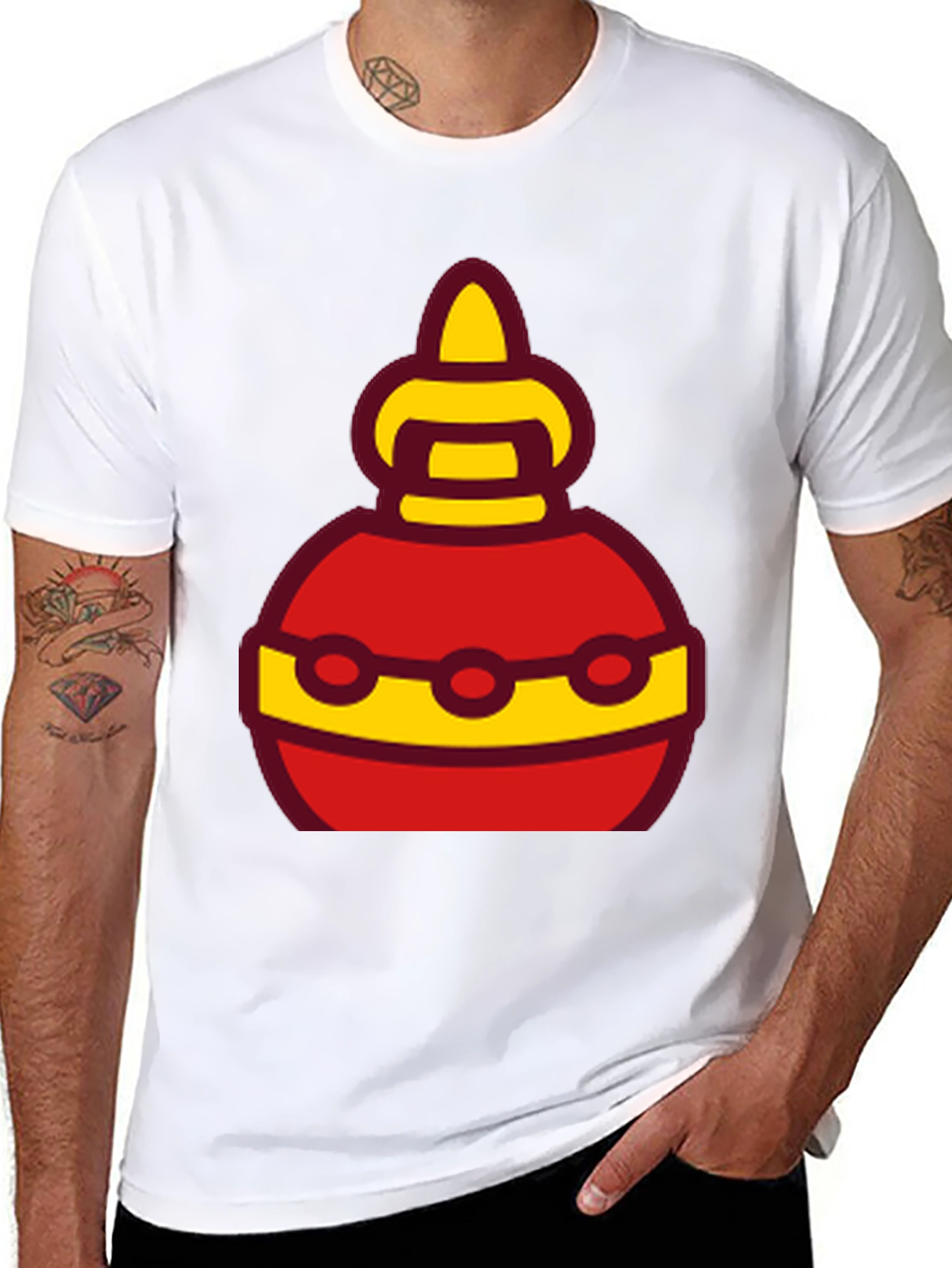 Funky Red and Yellow Festive Design T-Shirt