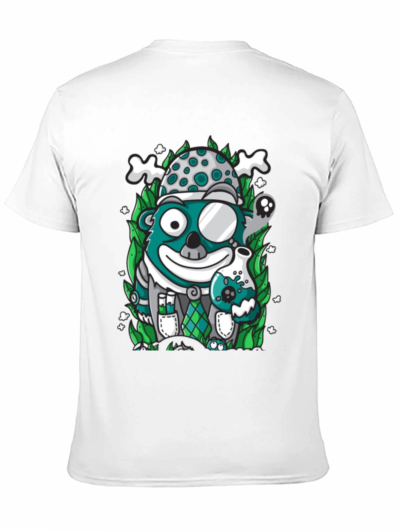 Mad Scientist Bear Graphic Tee - Quirky Black T-Shirt