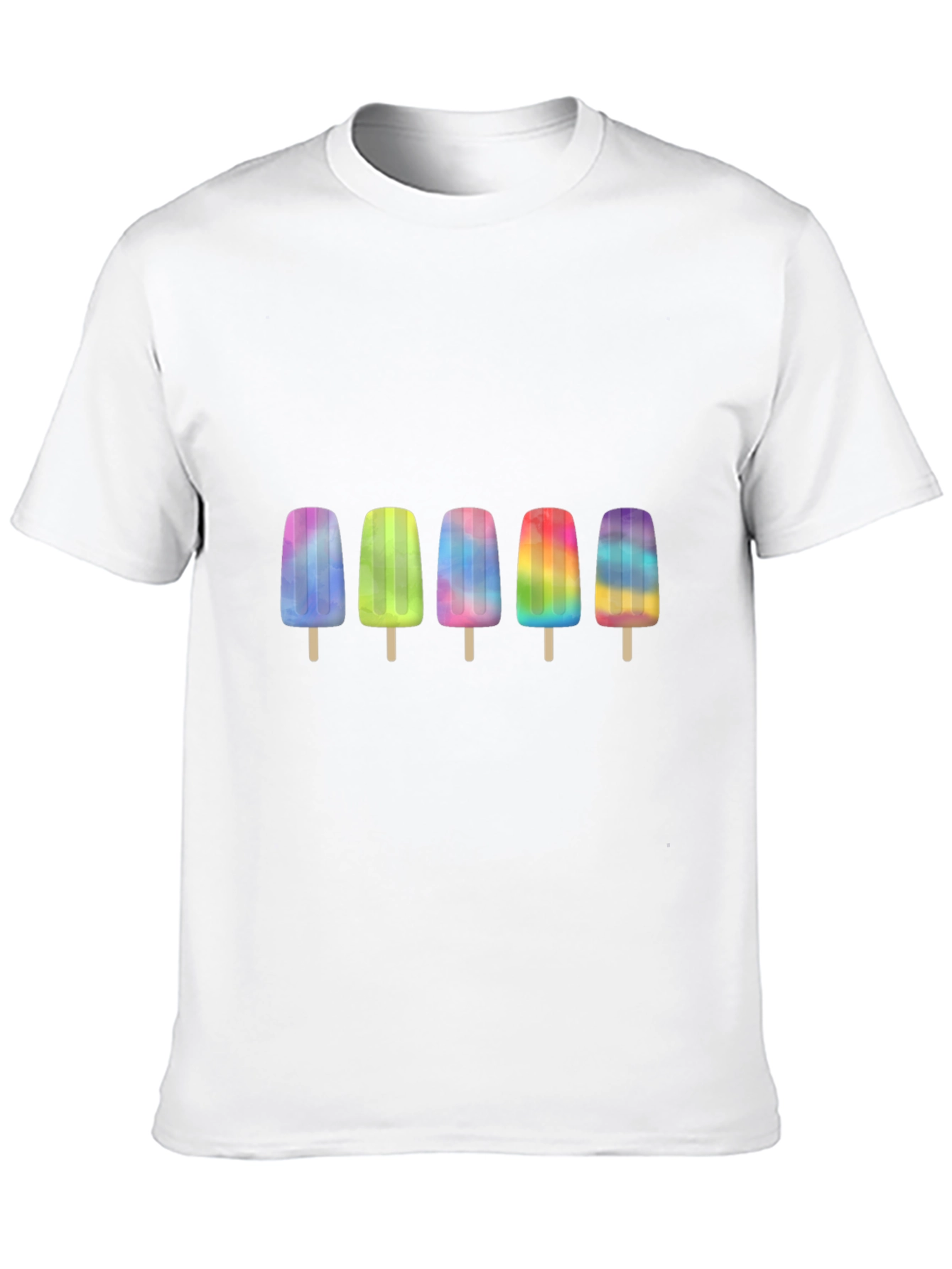 Rainbow Popsicle Graphic Black T-Shirt