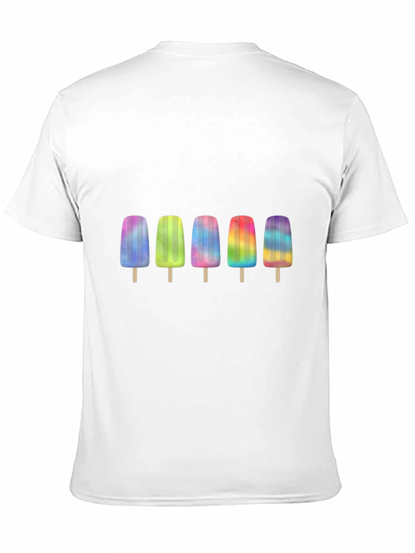 Rainbow Popsicle Graphic Black T-Shirt