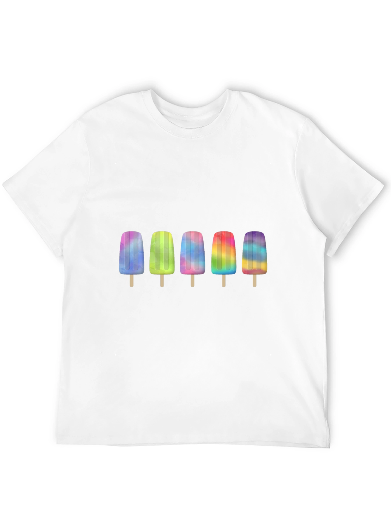 Rainbow Popsicle Graphic Black T-Shirt
