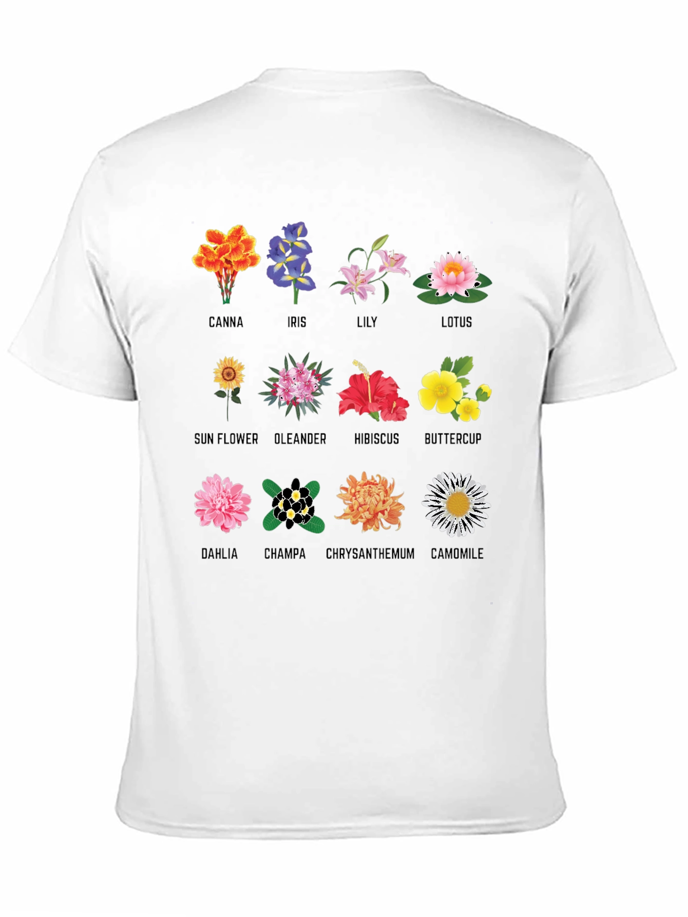 Floral Anatomy T-Shirt: Botanical Flower Graphic Tee