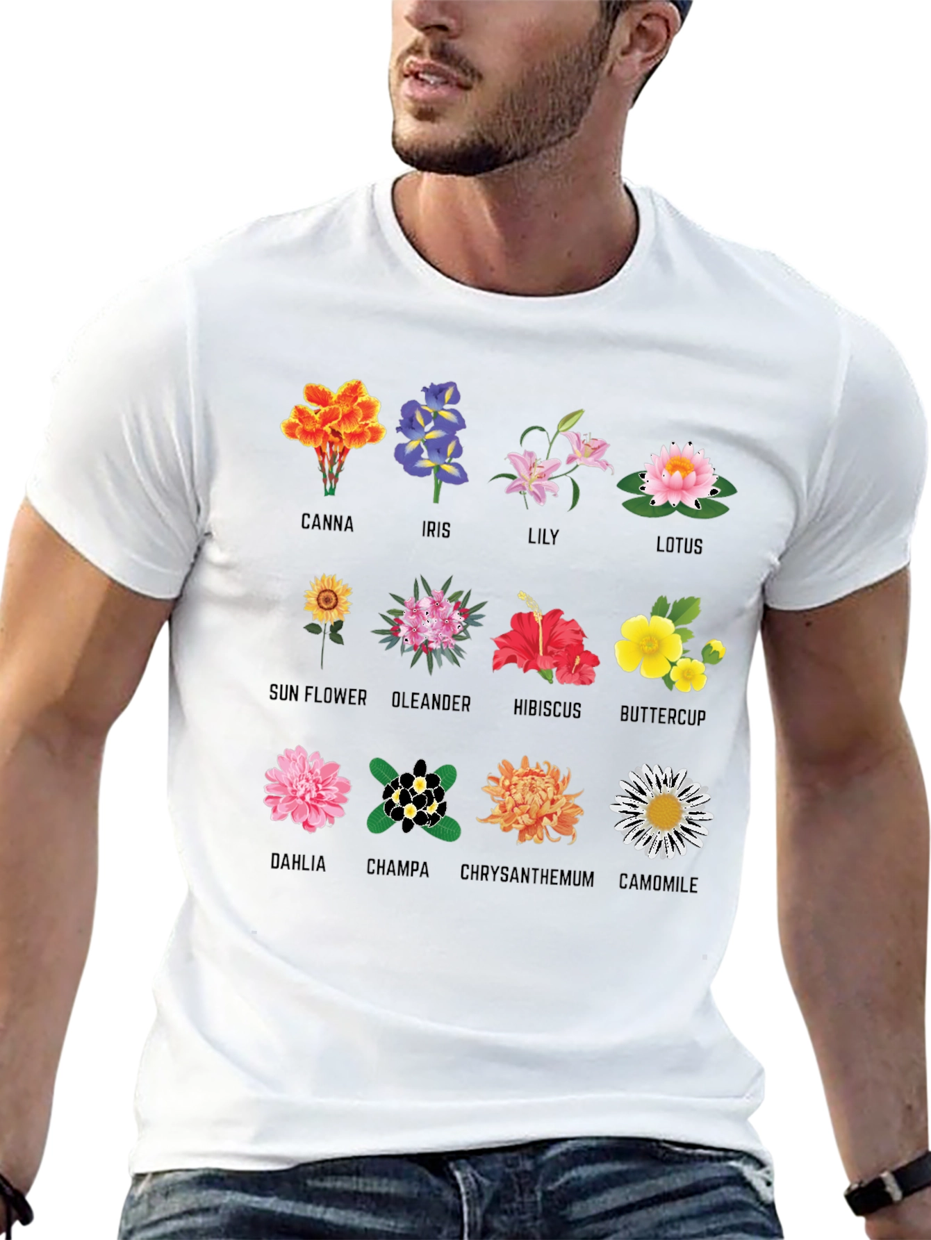 Floral Anatomy T-Shirt: Botanical Flower Graphic Tee