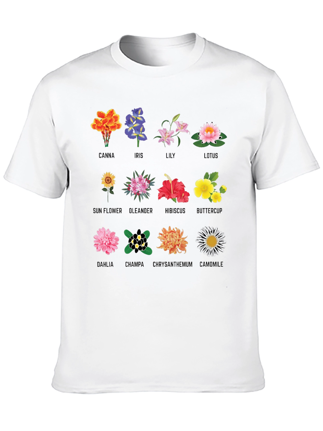 Floral Anatomy T-Shirt: Botanical Flower Graphic Tee