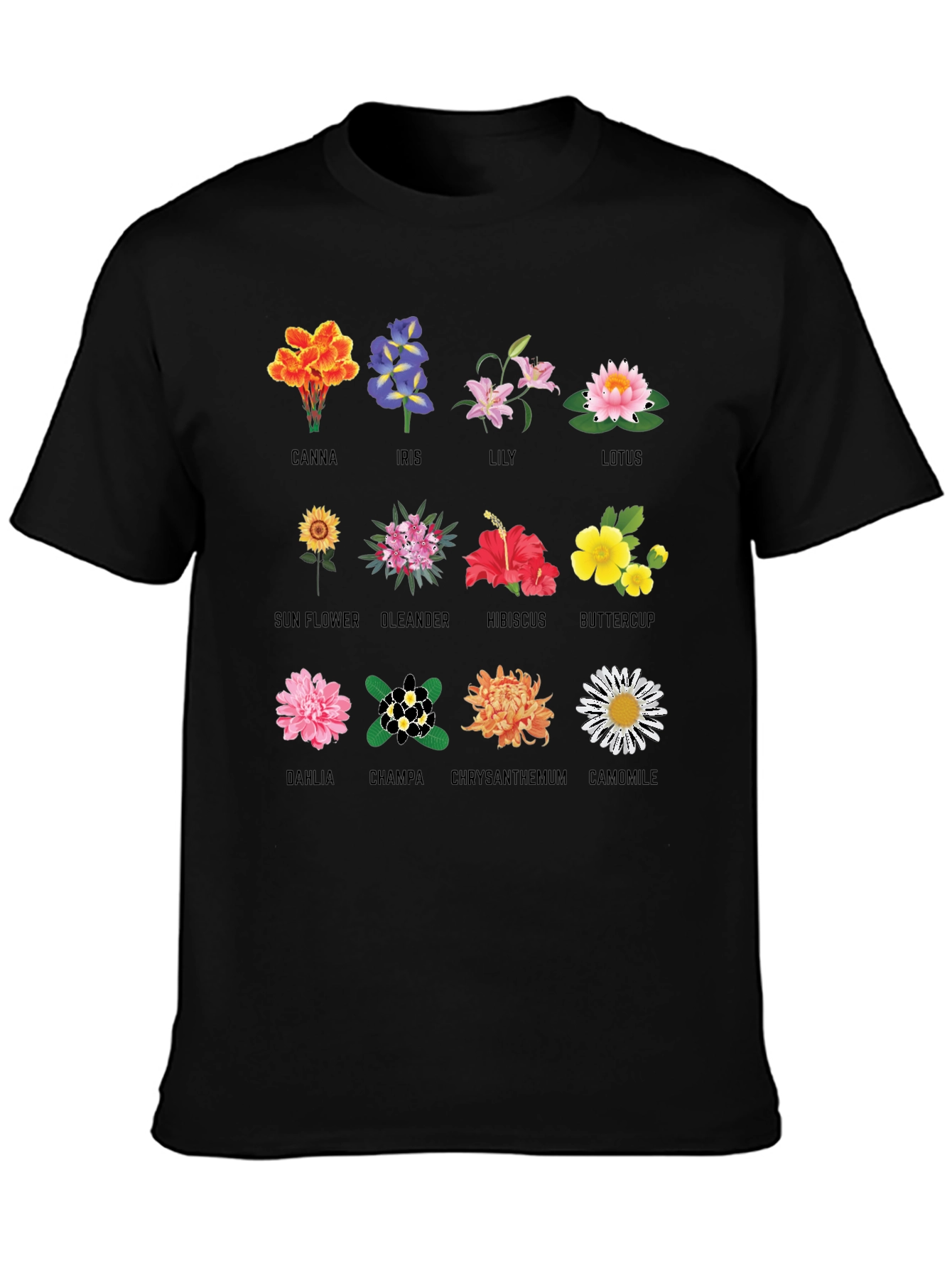 Floral Anatomy T-Shirt: Botanical Flower Graphic Tee
