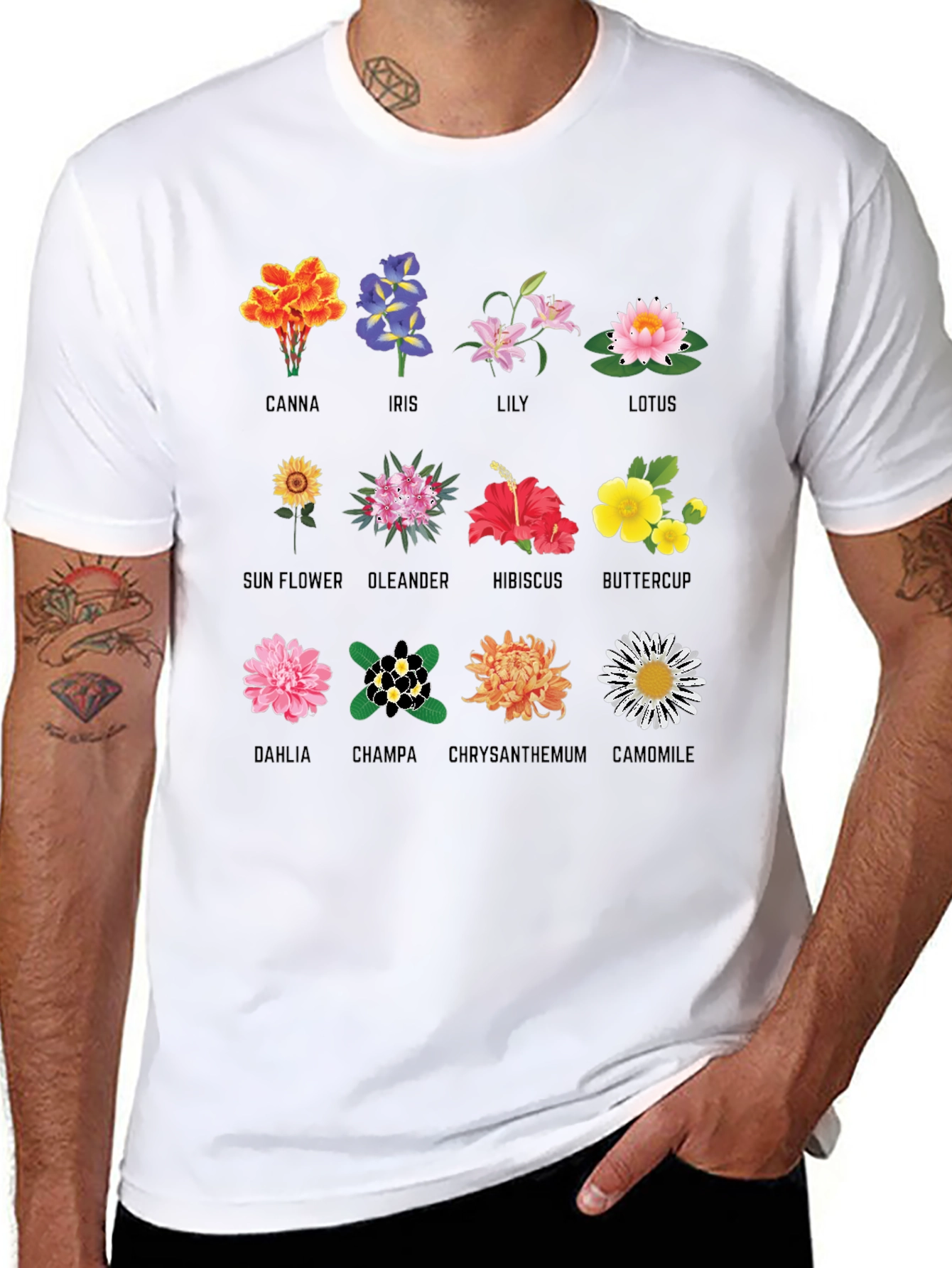 Floral Anatomy T-Shirt: Botanical Flower Graphic Tee
