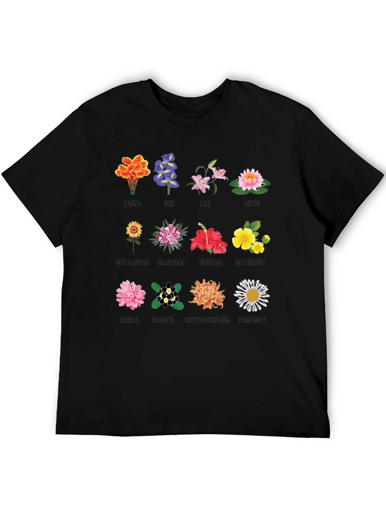 Floral Anatomy T-Shirt: Botanical Flower Graphic Tee