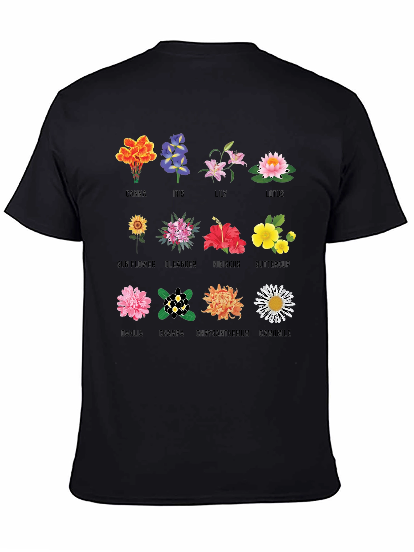 Floral Anatomy T-Shirt: Botanical Flower Graphic Tee