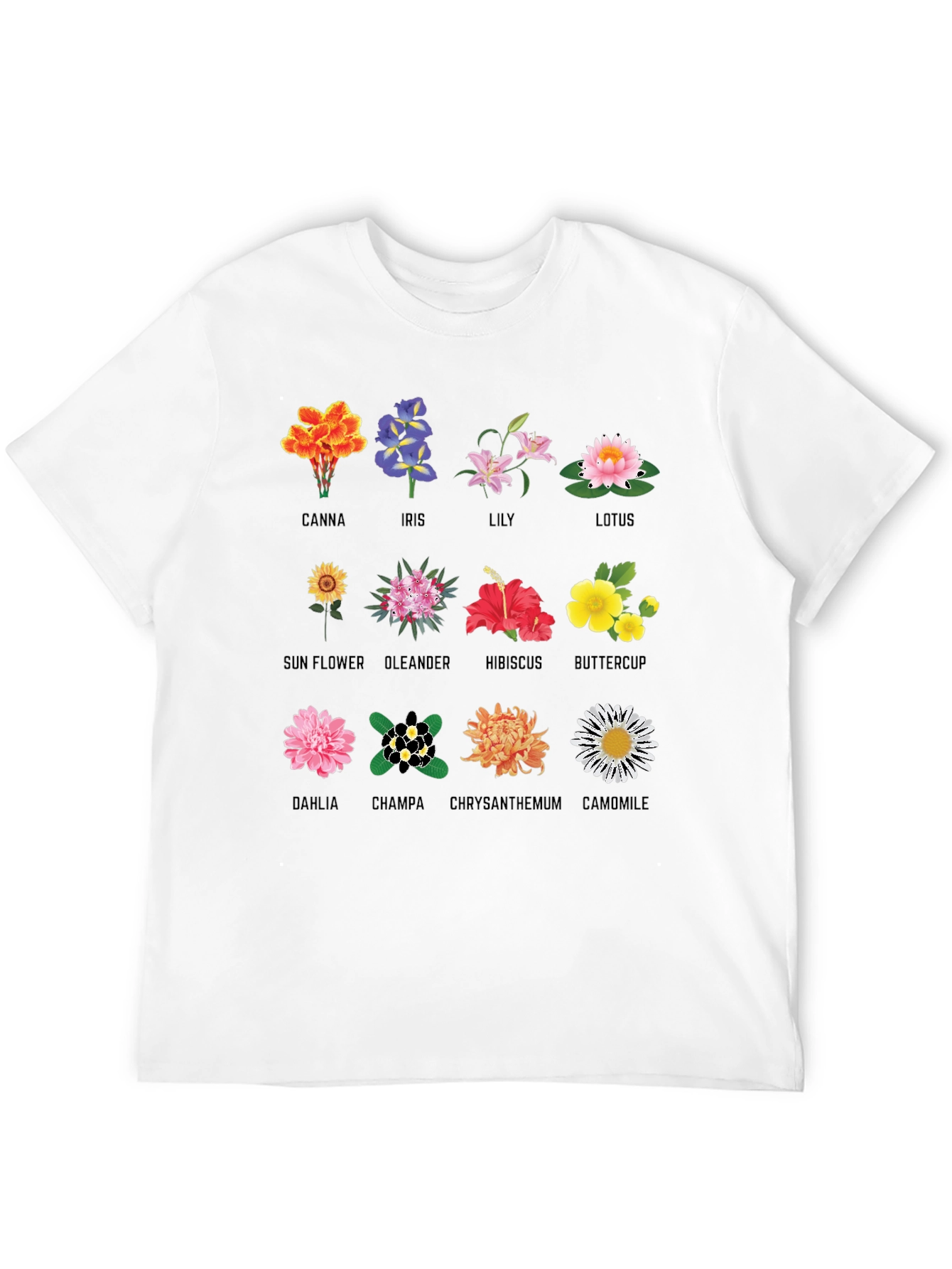 Floral Anatomy T-Shirt: Botanical Flower Graphic Tee