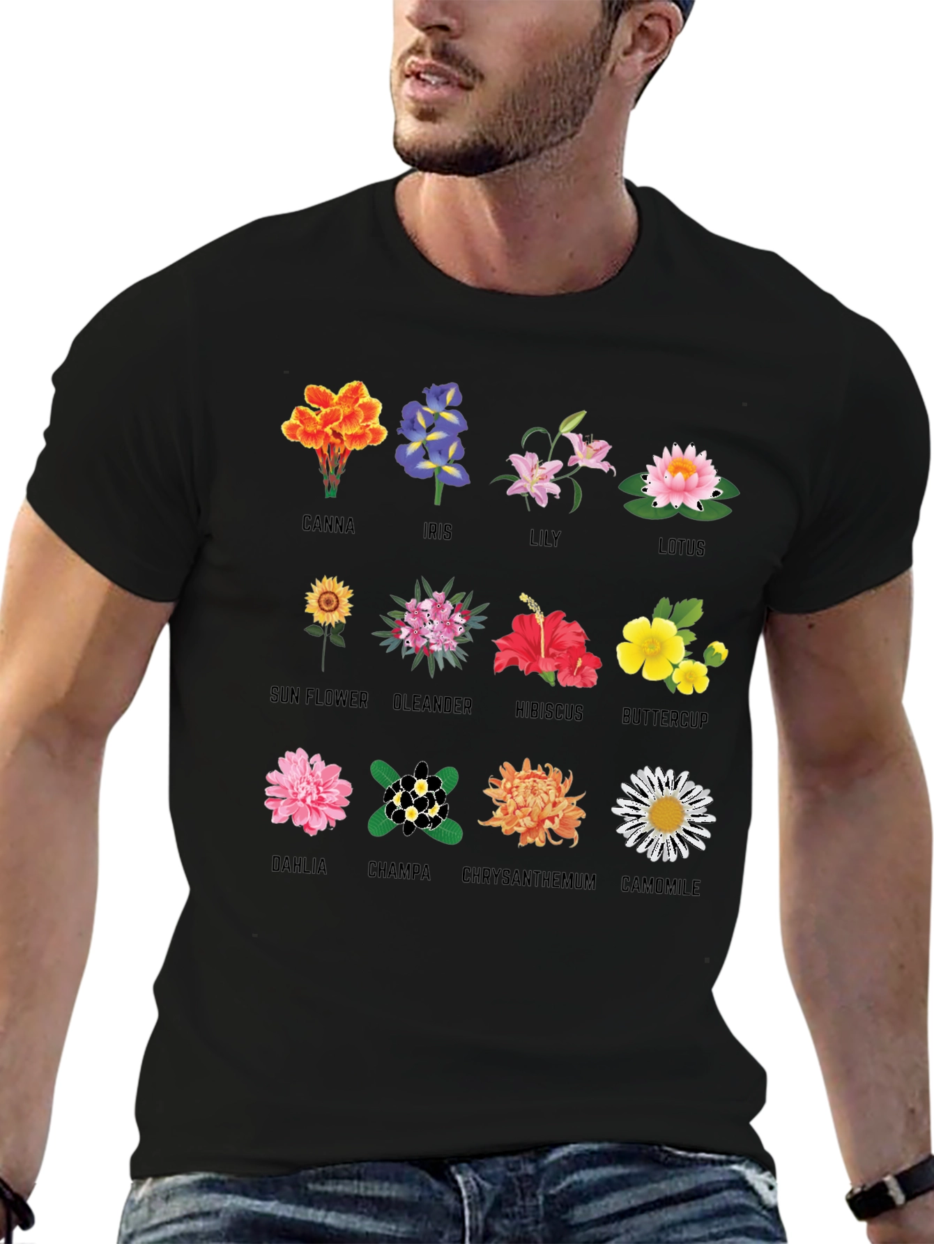 Floral Anatomy T-Shirt: Botanical Flower Graphic Tee