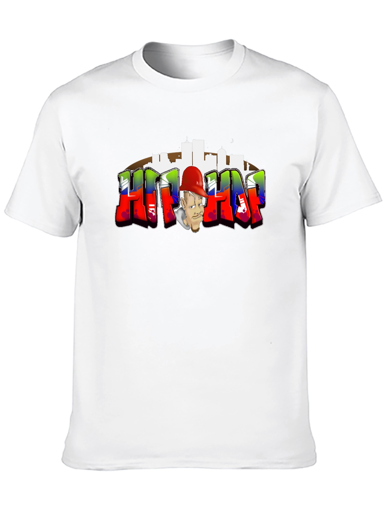 Hip Hop Black T-Shirt with Graffiti Graphic