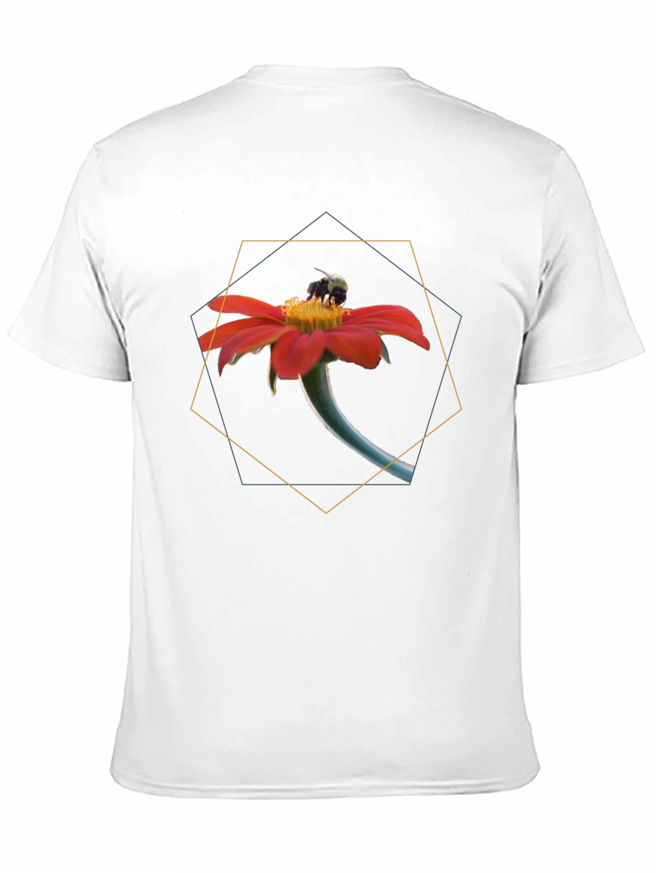 Bee on Flower Graphic Black T-Shirt