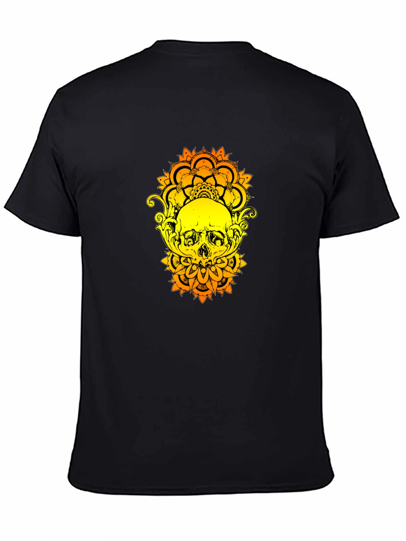 Skull Mandala Graphic Tee - Black