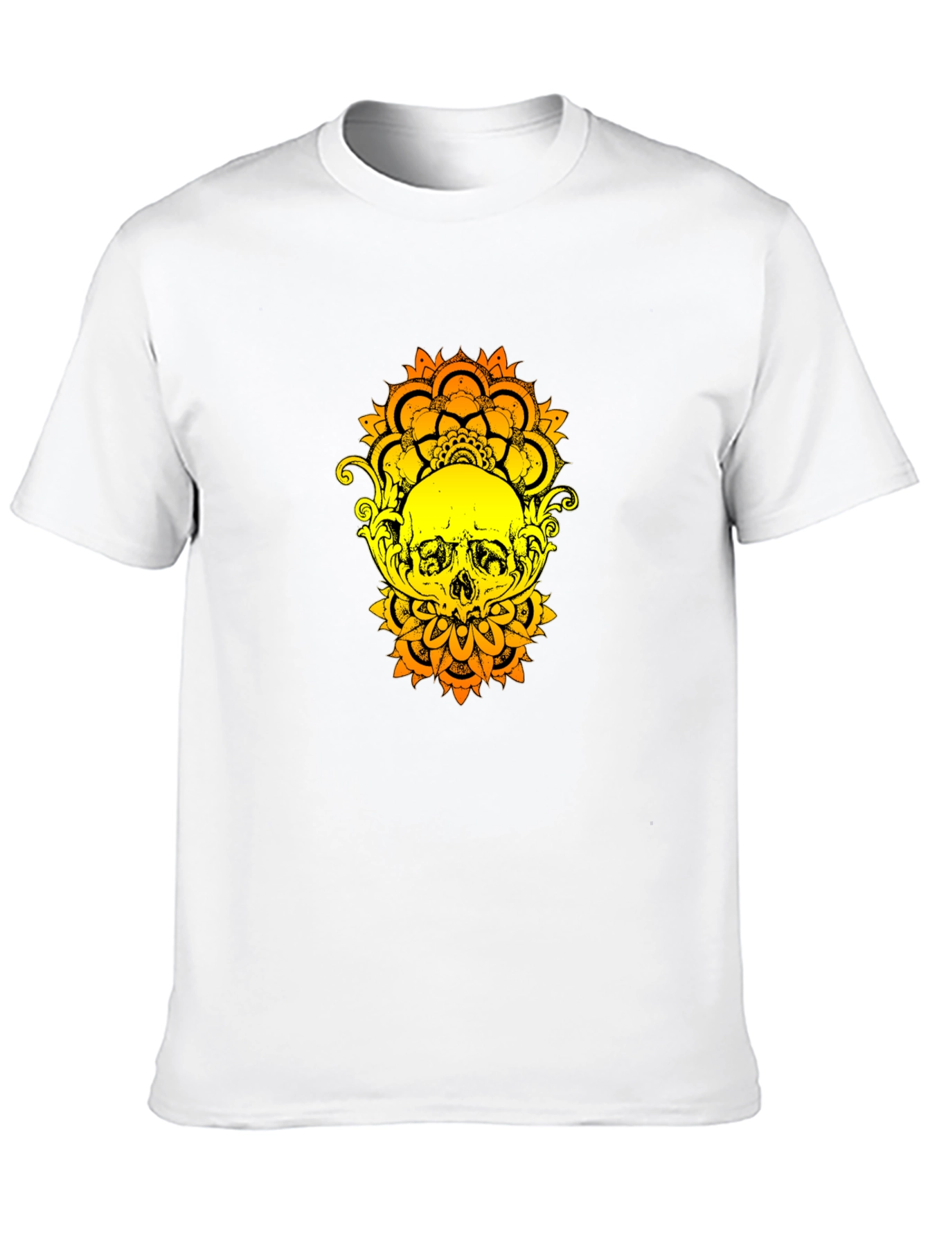 Skull Mandala Graphic Tee - Black