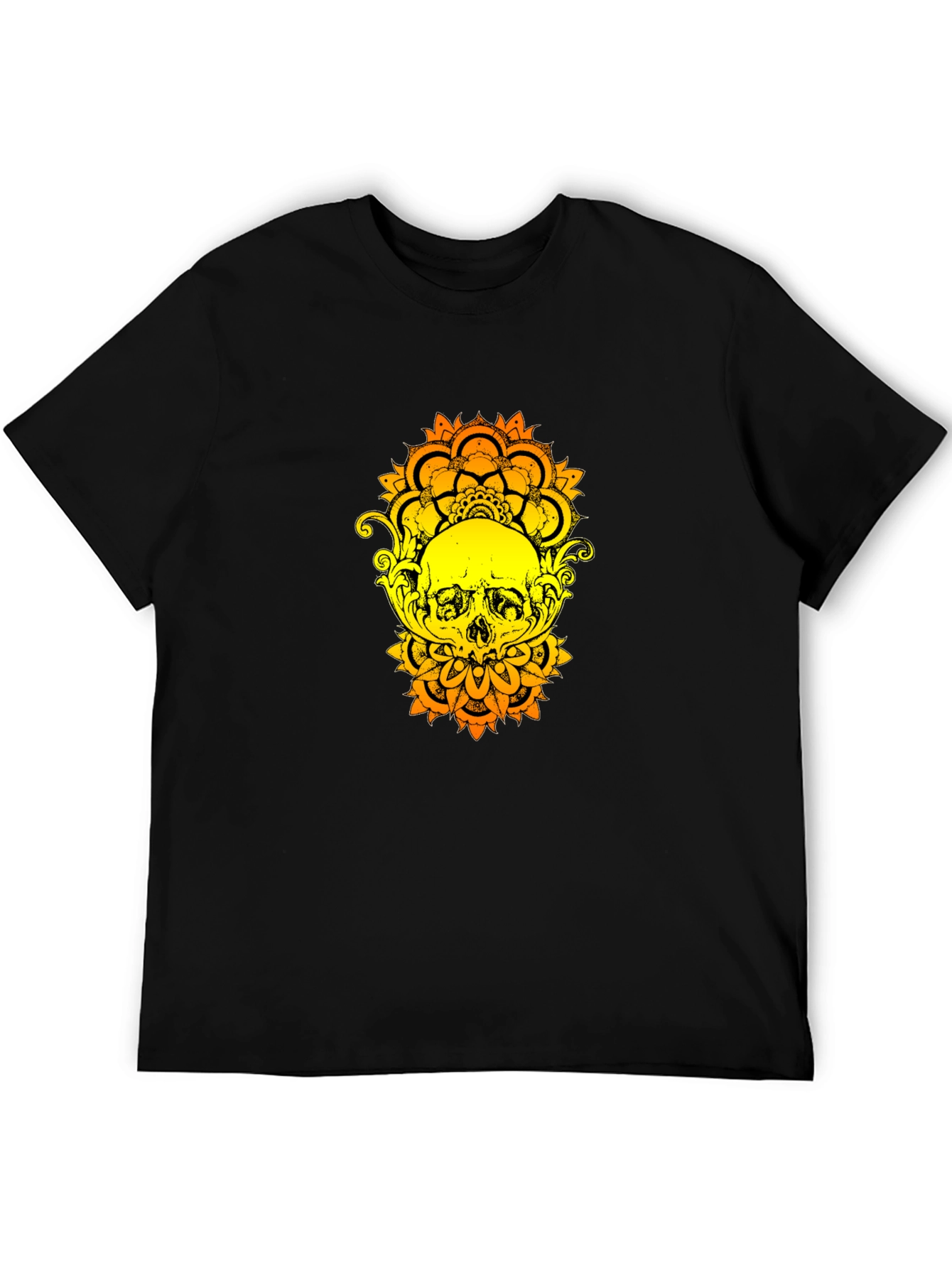 Skull Mandala Graphic Tee - Black