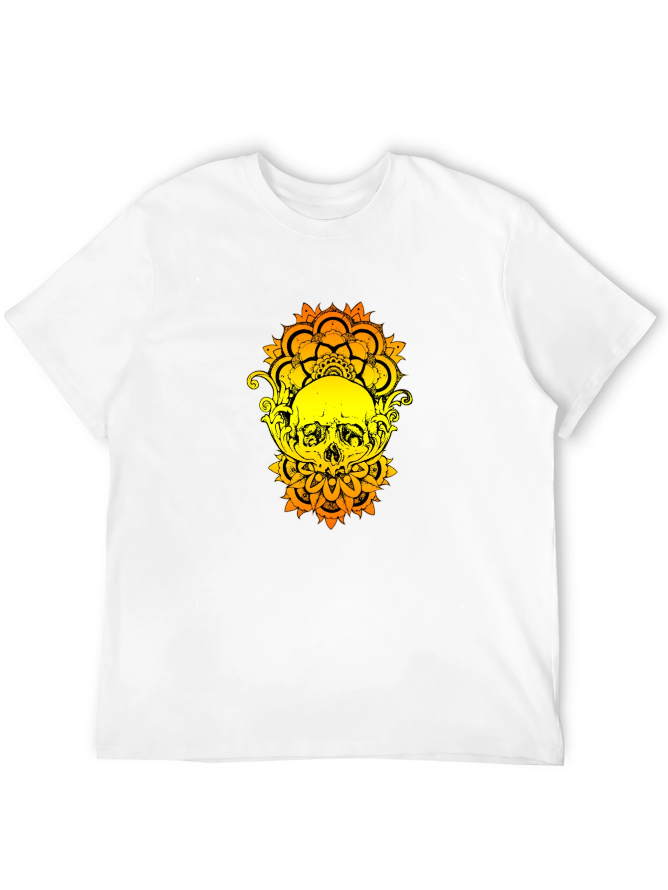 Skull Mandala Graphic Tee - Black
