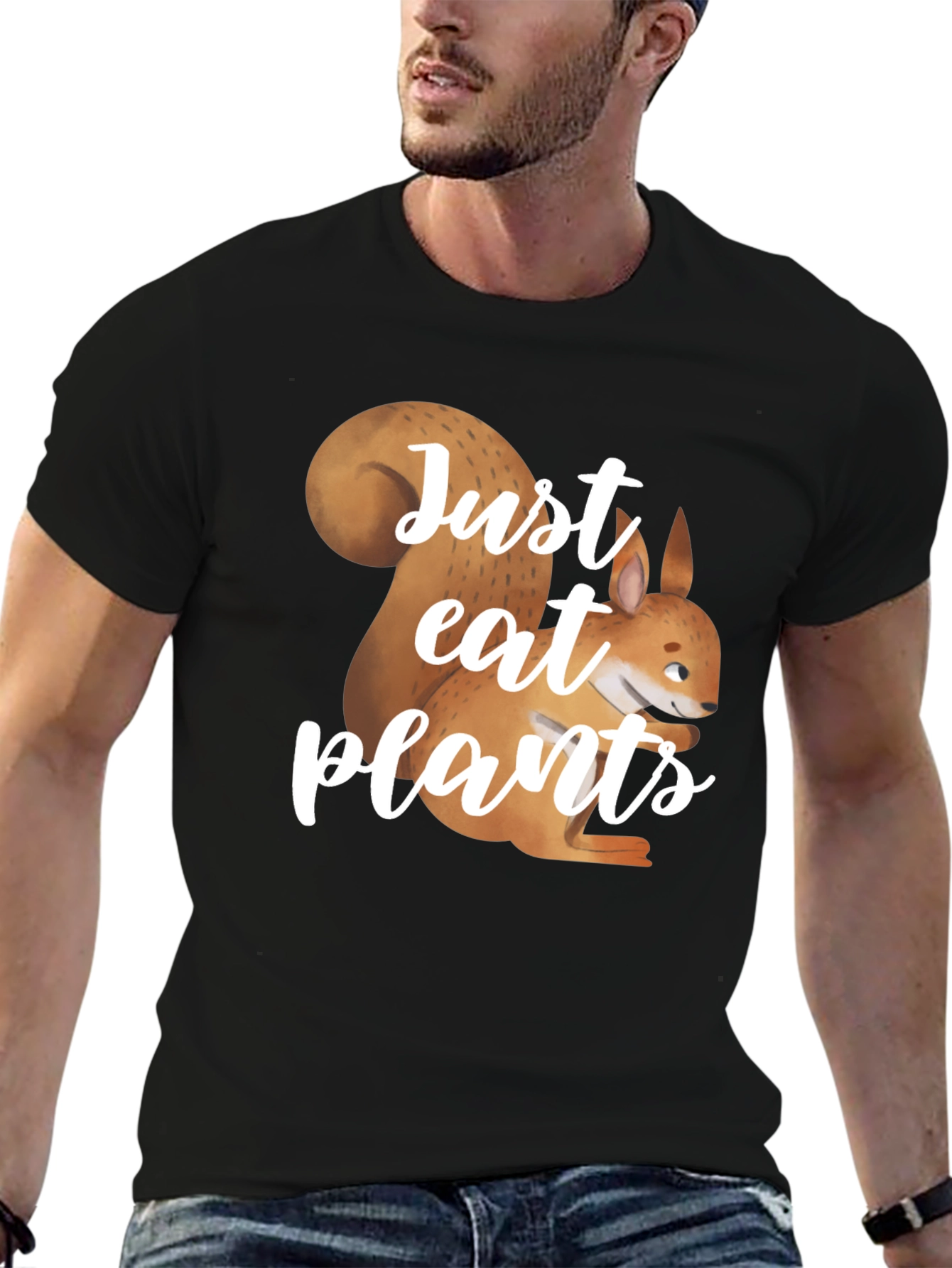 Just Eat Plants T-Shirt: Squirrel Graphic Tee