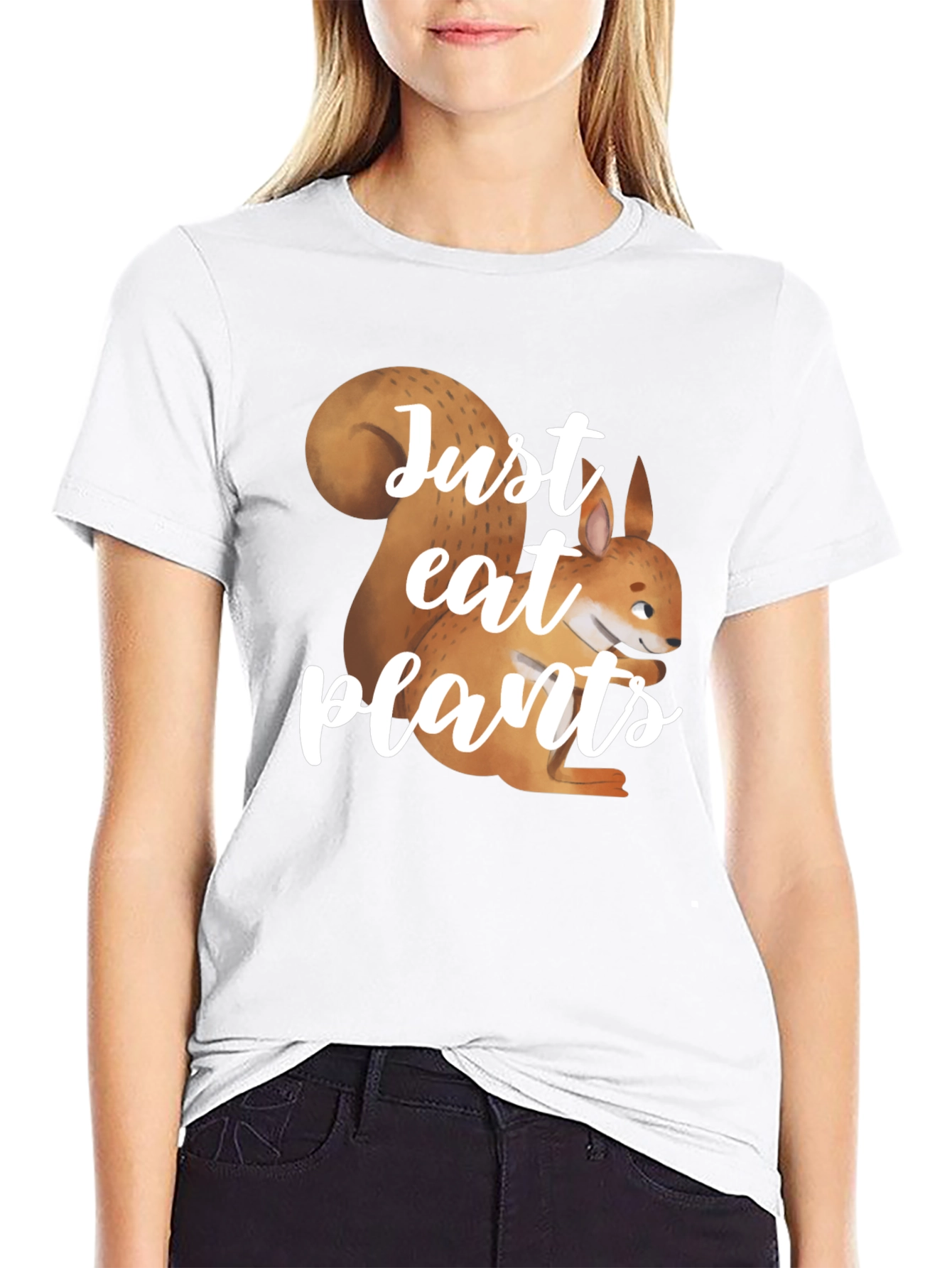 Just Eat Plants T-Shirt: Squirrel Graphic Tee