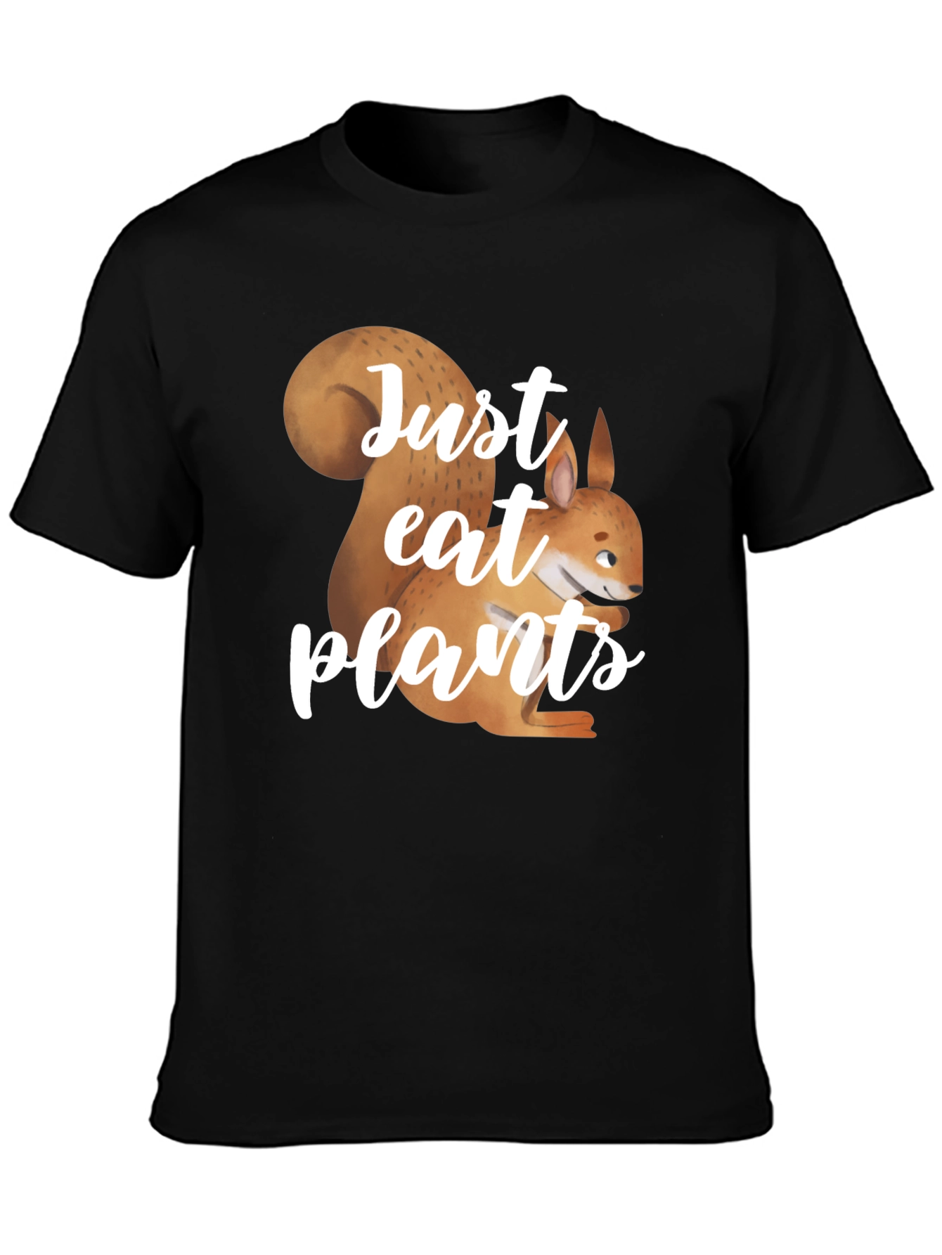 Just Eat Plants T-Shirt: Squirrel Graphic Tee