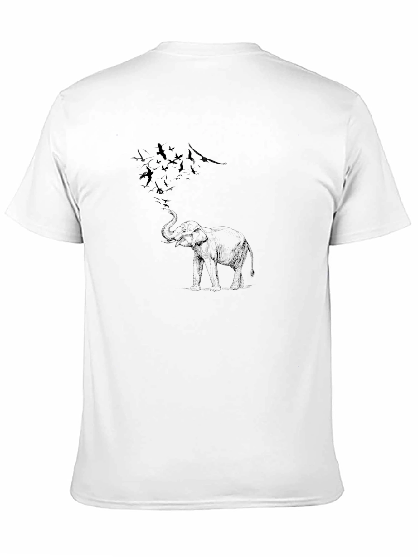 Elephant Birds Graphic Tee - Black Casual Shirt