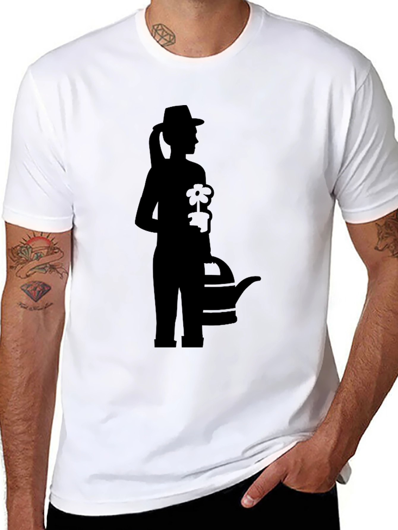 Gardener Silhouette Graphic Tee - Black