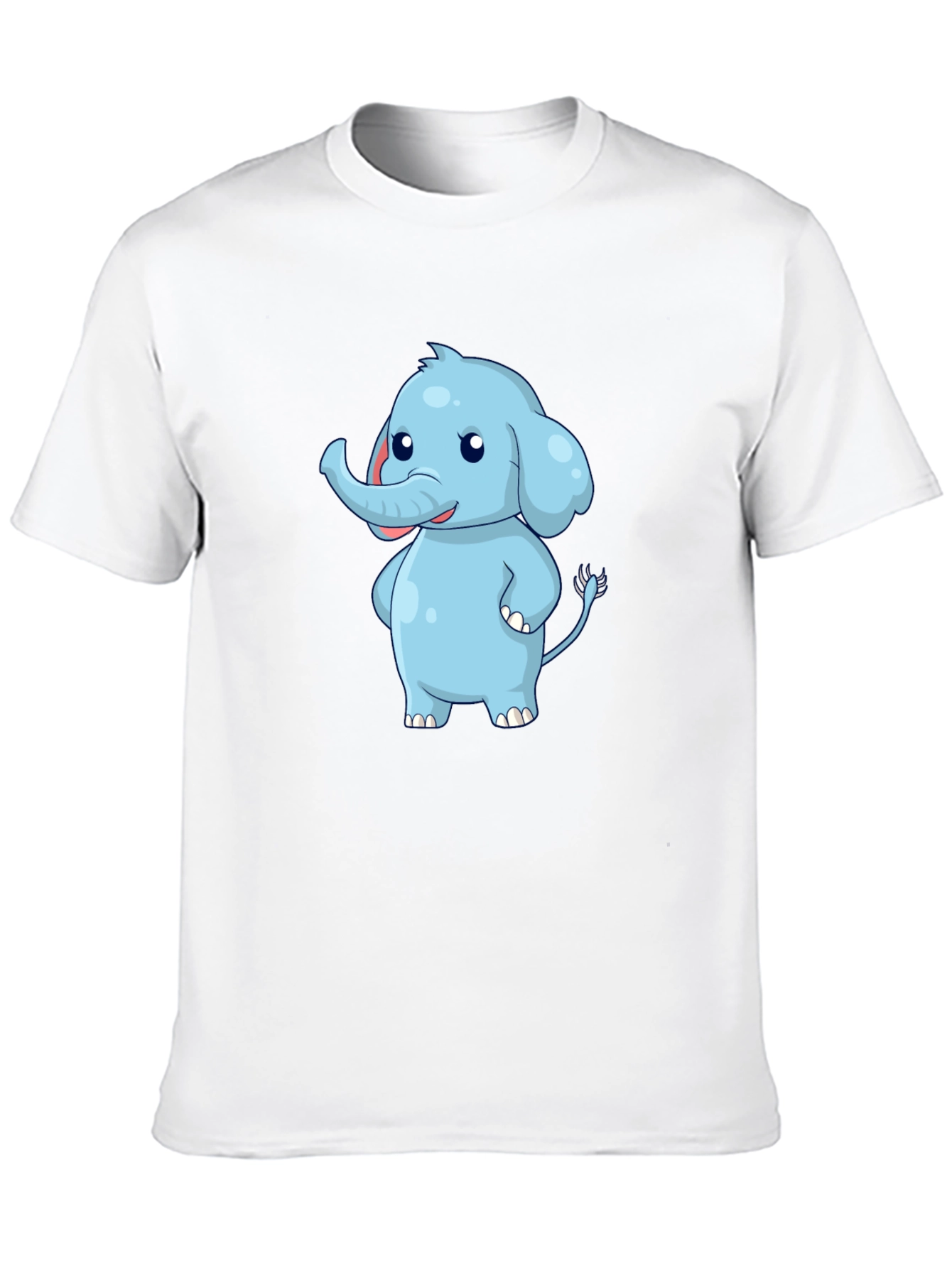 Cute Elephant Graphic Black T-Shirt