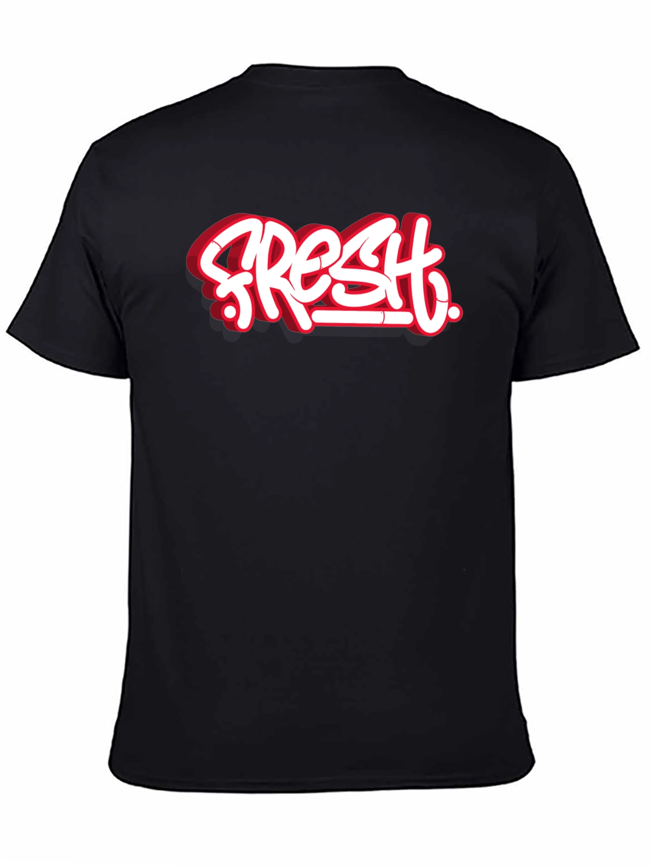 Fresh Graffiti Style Black T-Shirt