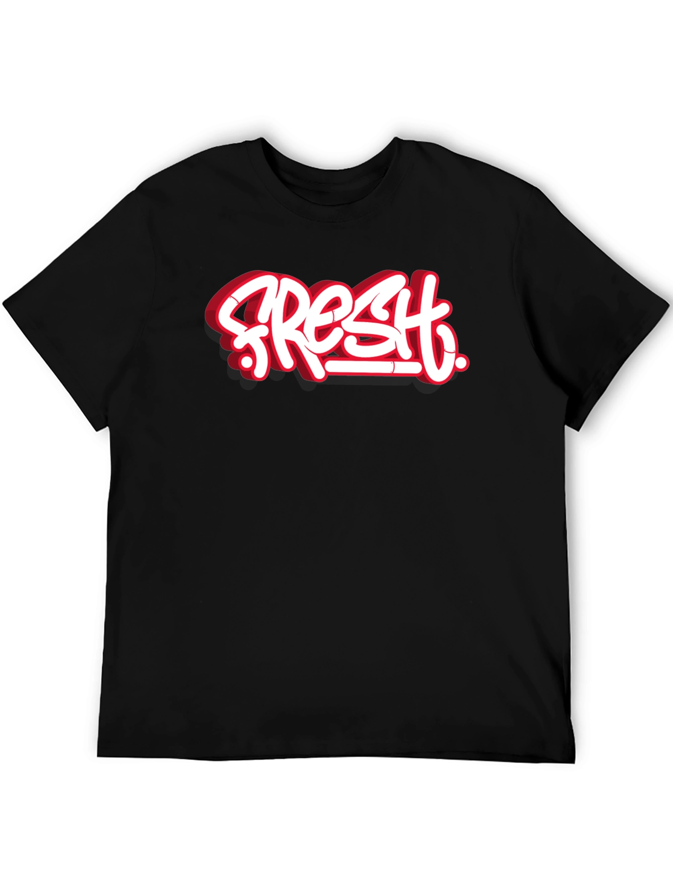 Fresh Graffiti Style Black T-Shirt