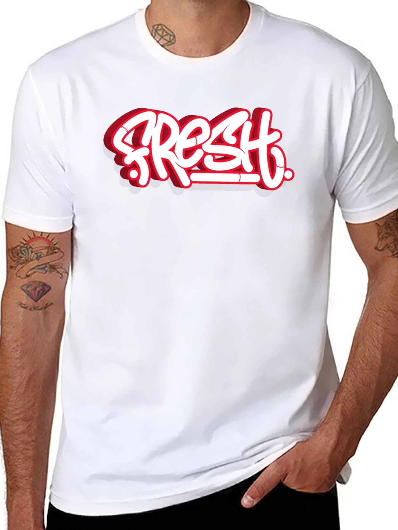 Fresh Graffiti Style Black T-Shirt
