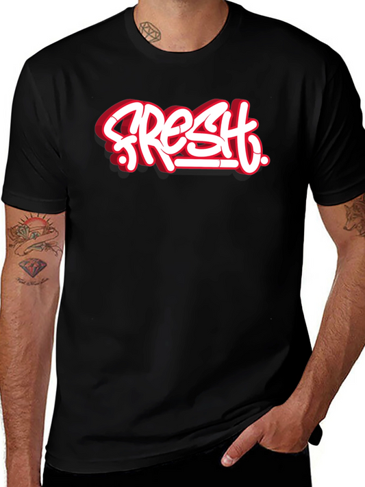 Fresh Graffiti Style Black T-Shirt