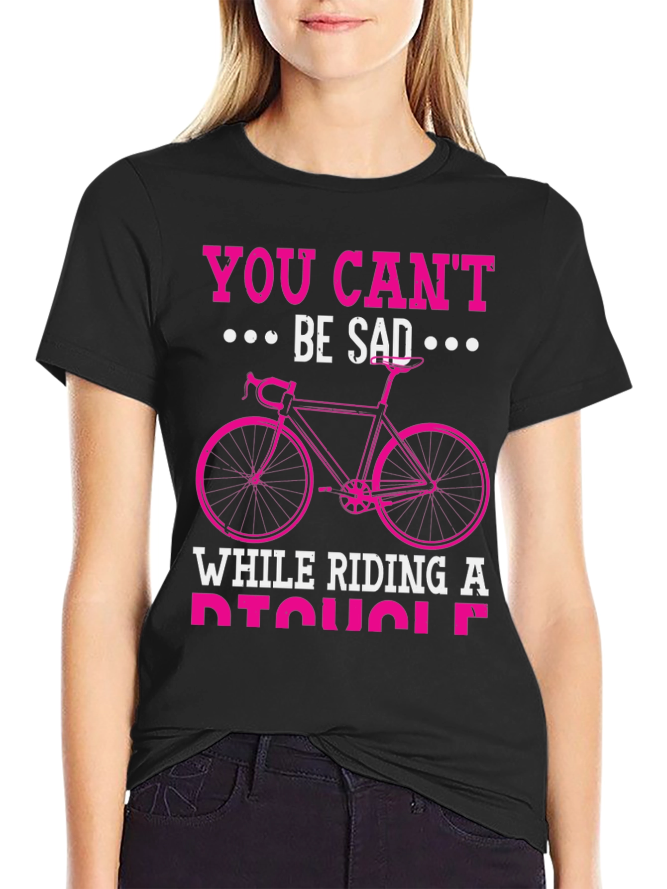 You Cant Be Sad Riding a Bicycle Graphic Tee