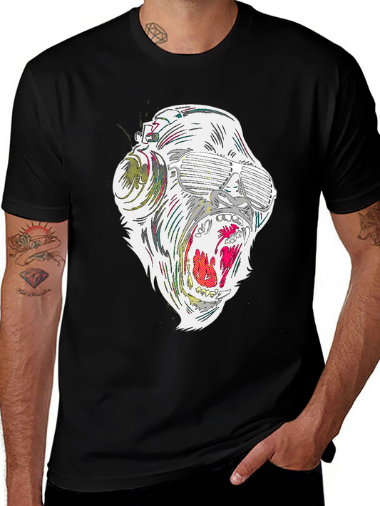 Cool Gorilla Graphic Tee - Black Cotton Blend Shirt