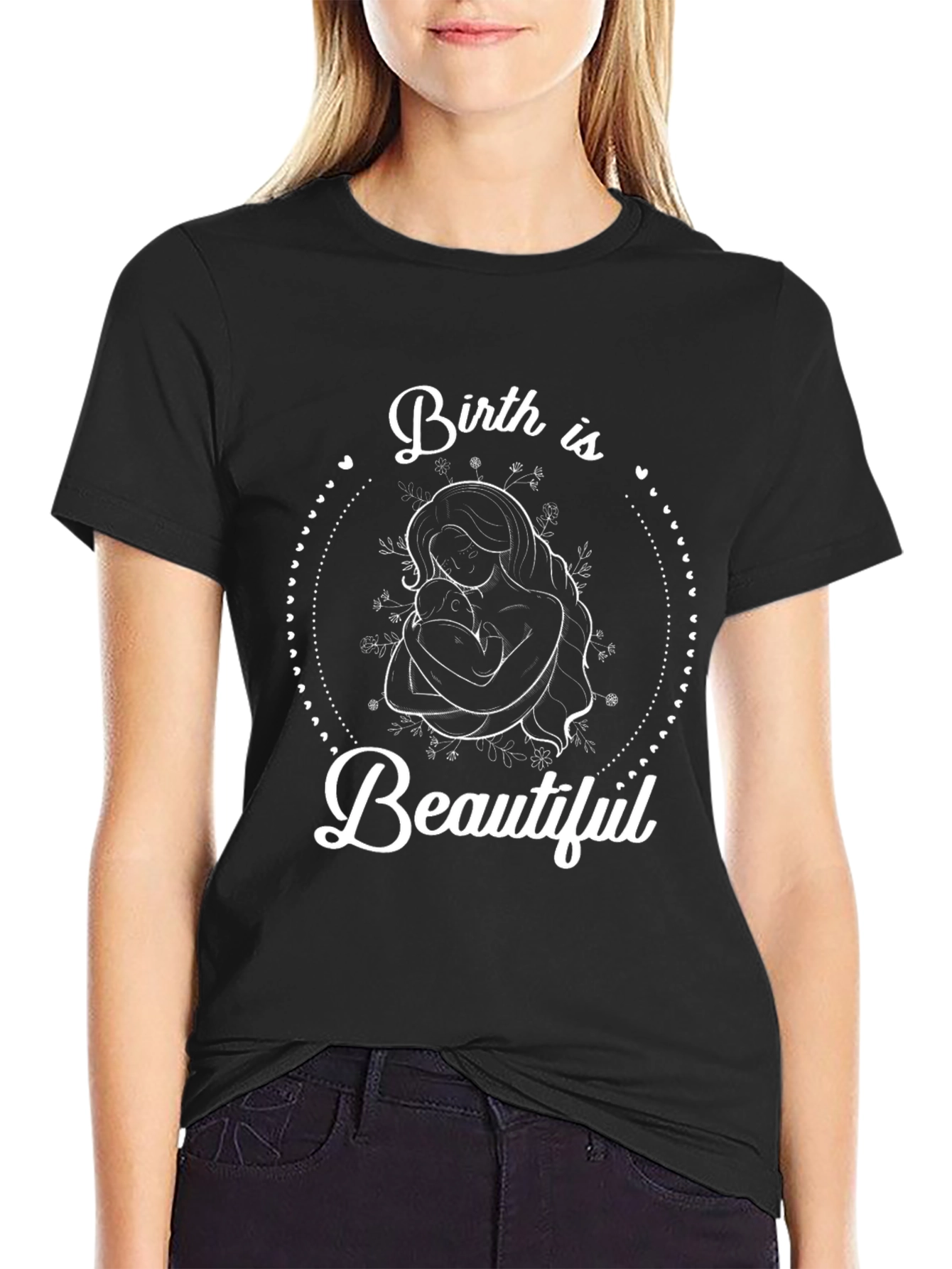 Birth is Beautiful Graphic Tee - Black