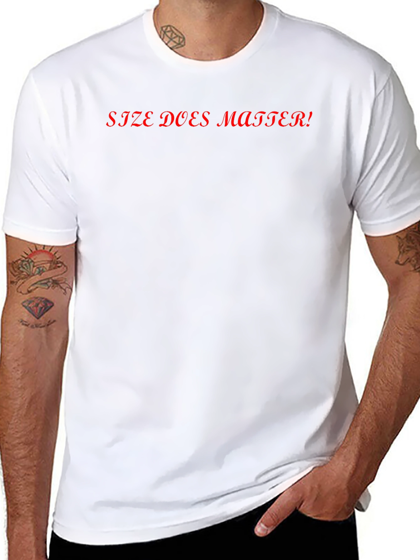 Size Does Matter Black Graphic Tee