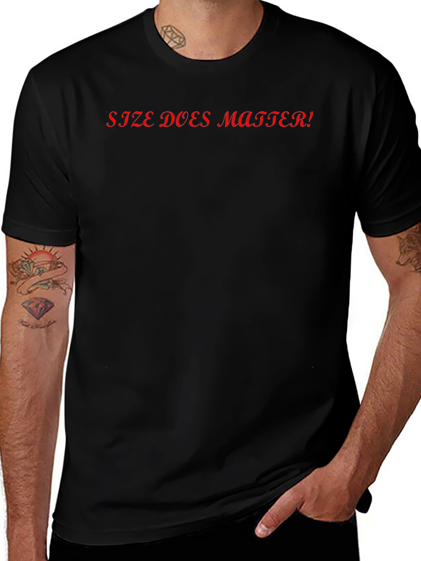 Size Does Matter Black Graphic Tee