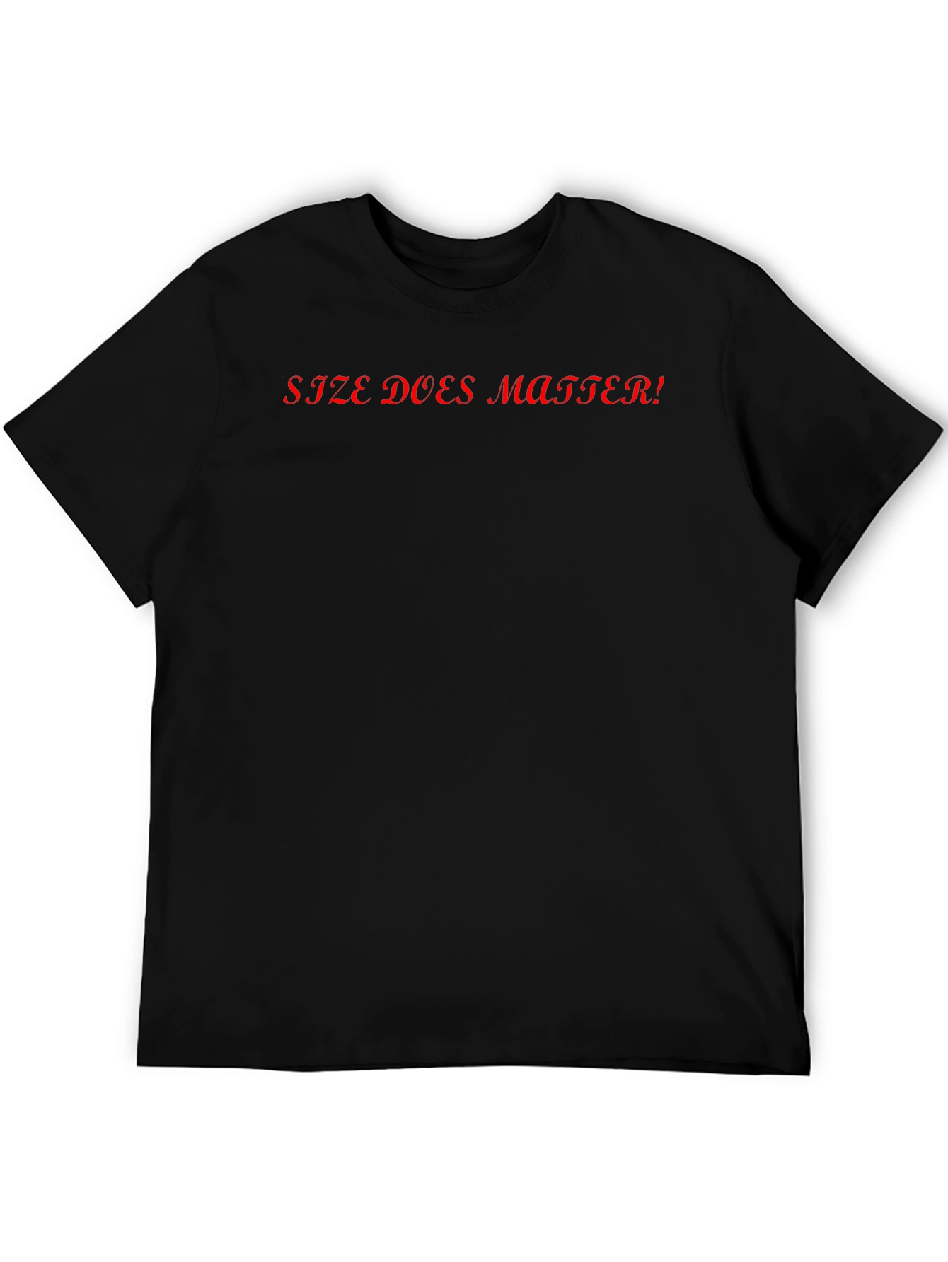 Size Does Matter Black Graphic Tee
