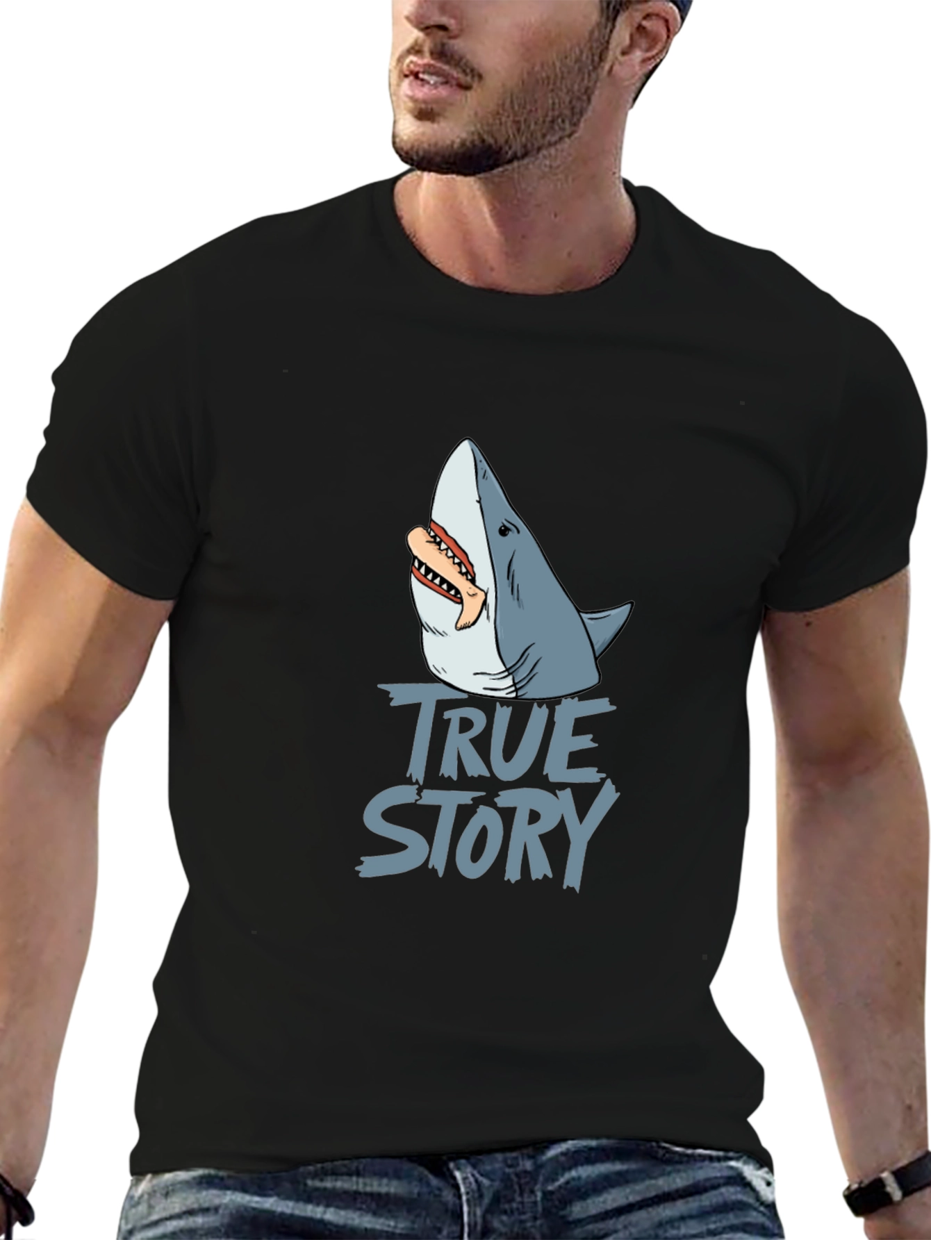 True Story Shark Graphic T-Shirt