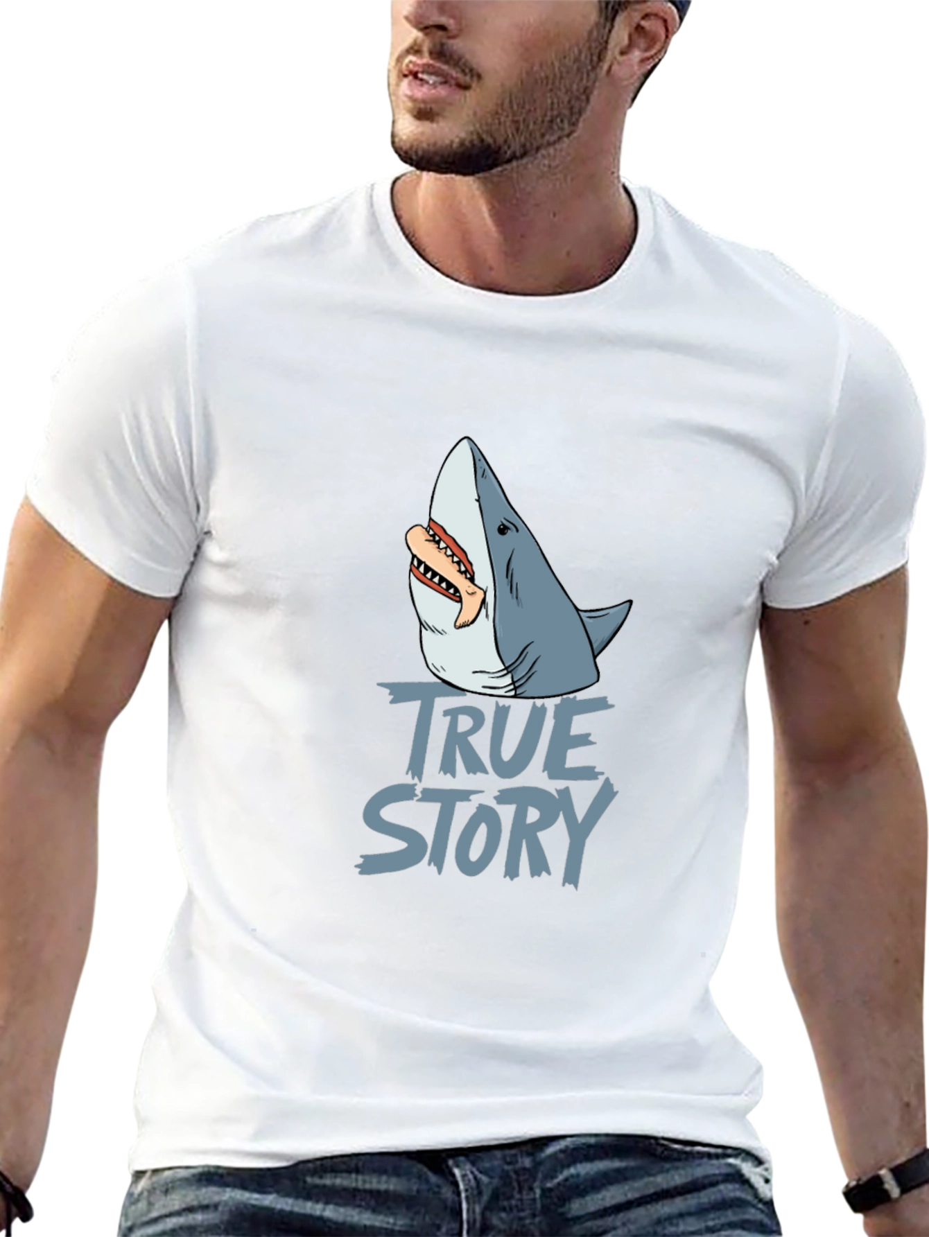 True Story Shark Graphic T-Shirt