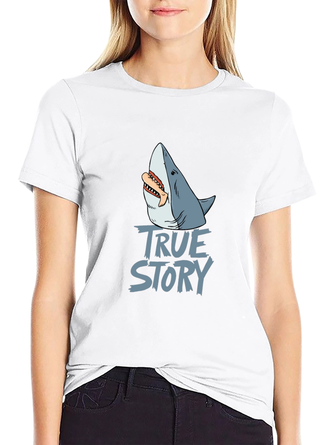 True Story Shark Graphic T-Shirt