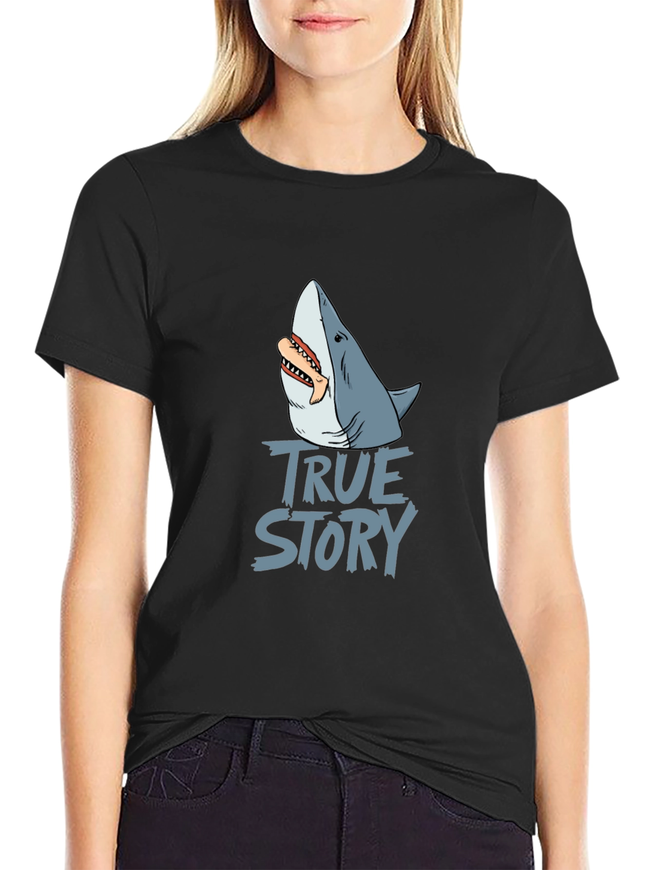 True Story Shark Graphic T-Shirt