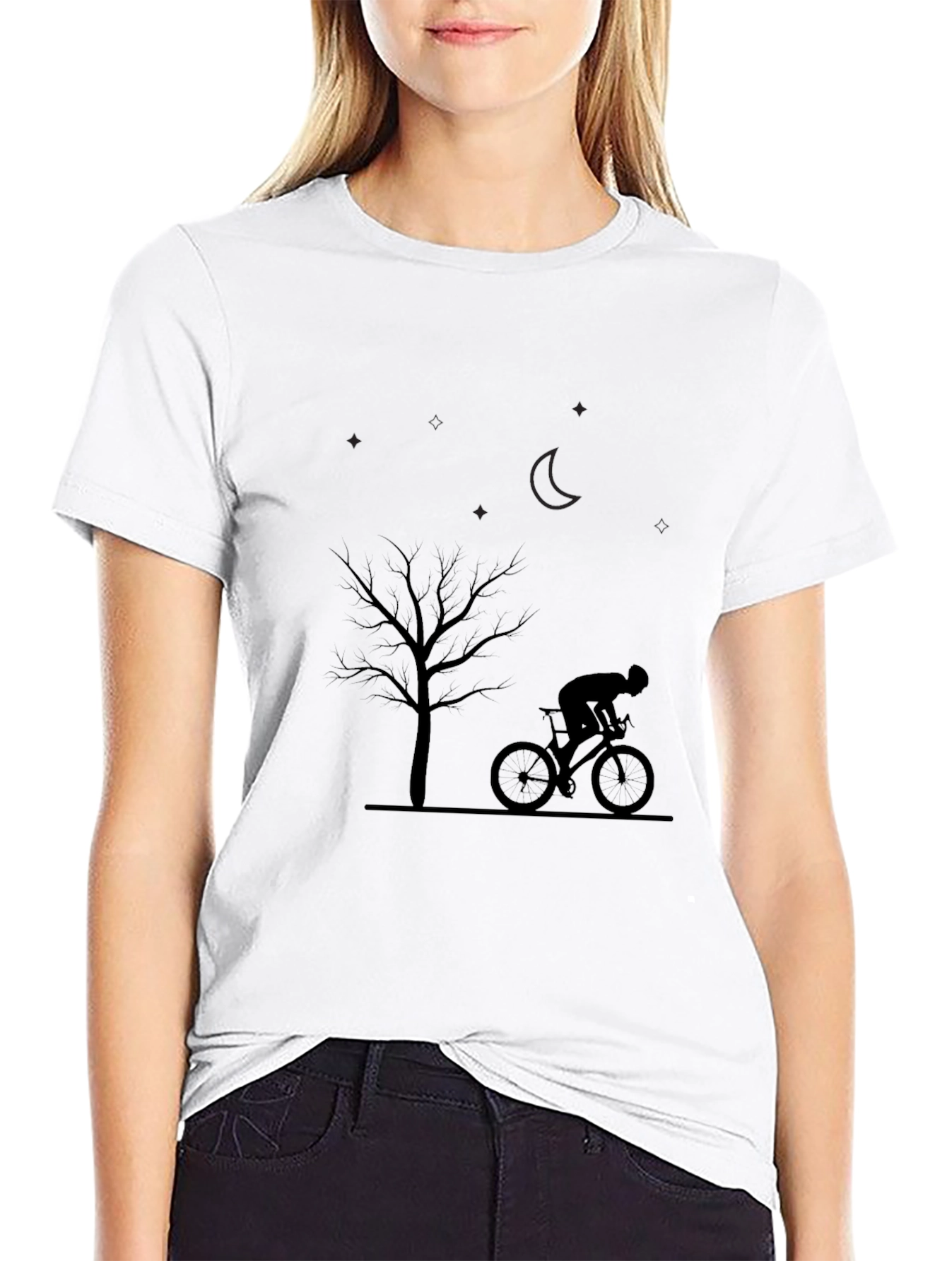 Night Ride T-Shirt - Biker Silhouette Tee