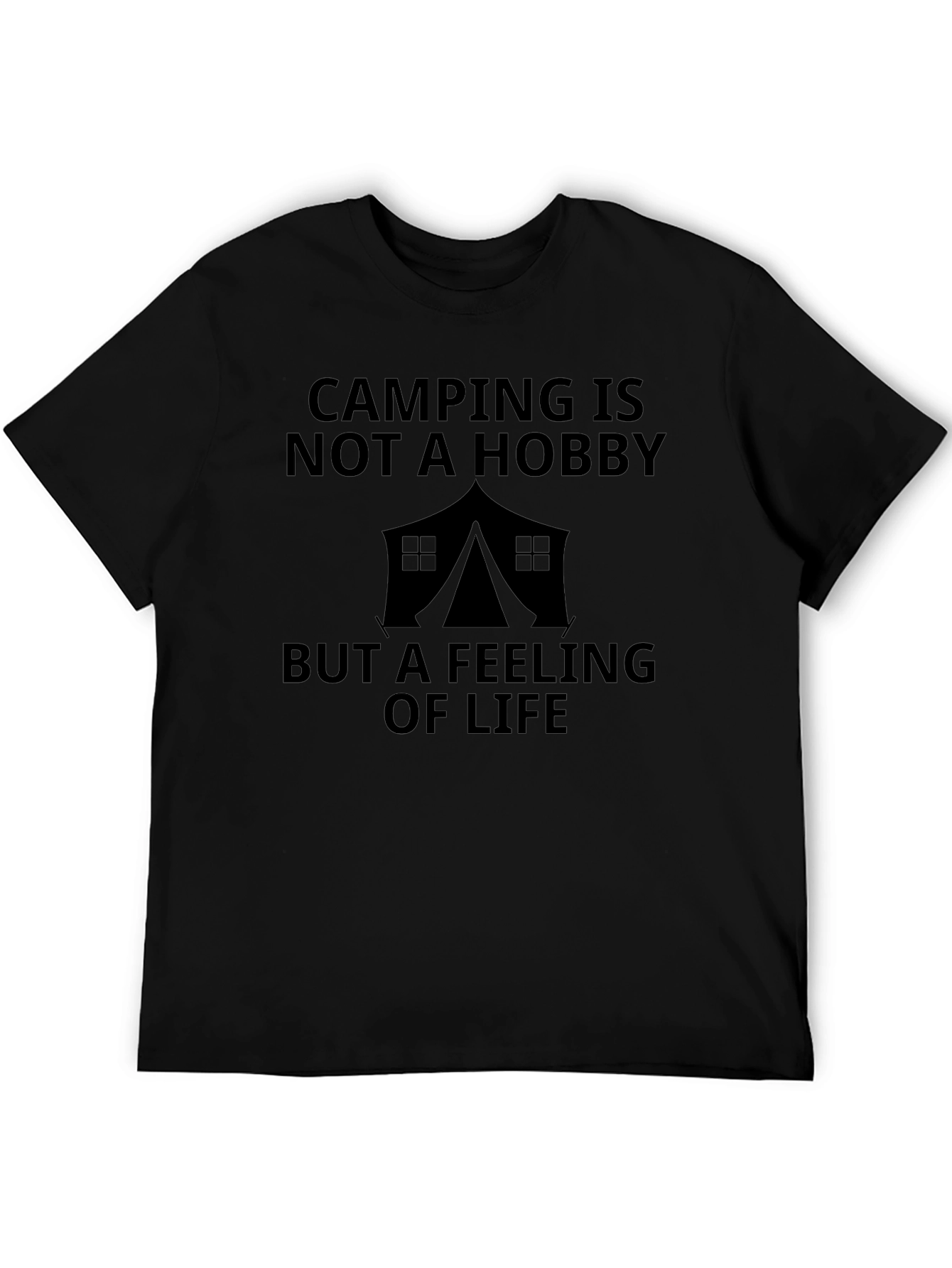 Camping Is Not a Hobby Black Graphic Tee