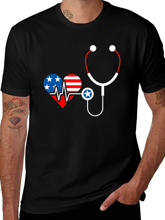 Patriotic Heartbeat Stethoscope T-Shirt