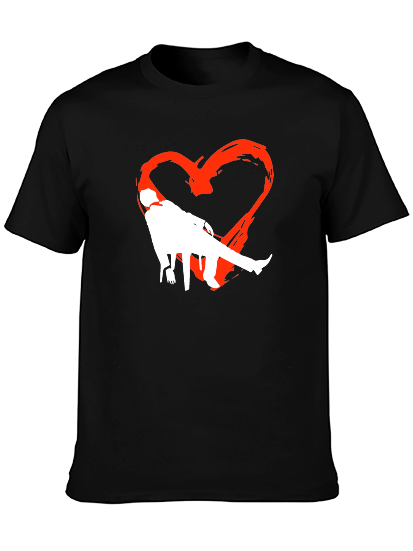 Heart Silhouette Graphic Tee - Black