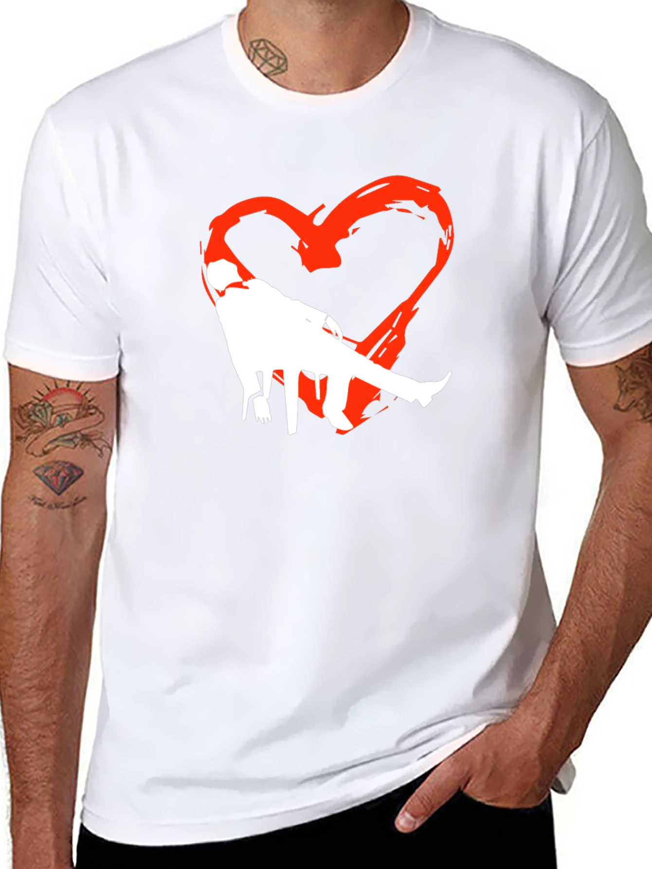 Heart Silhouette Graphic Tee - Black
