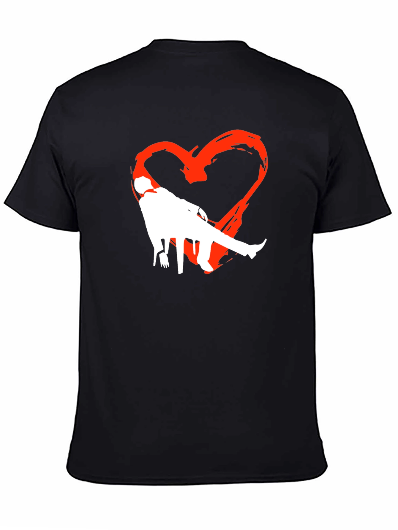 Heart Silhouette Graphic Tee - Black