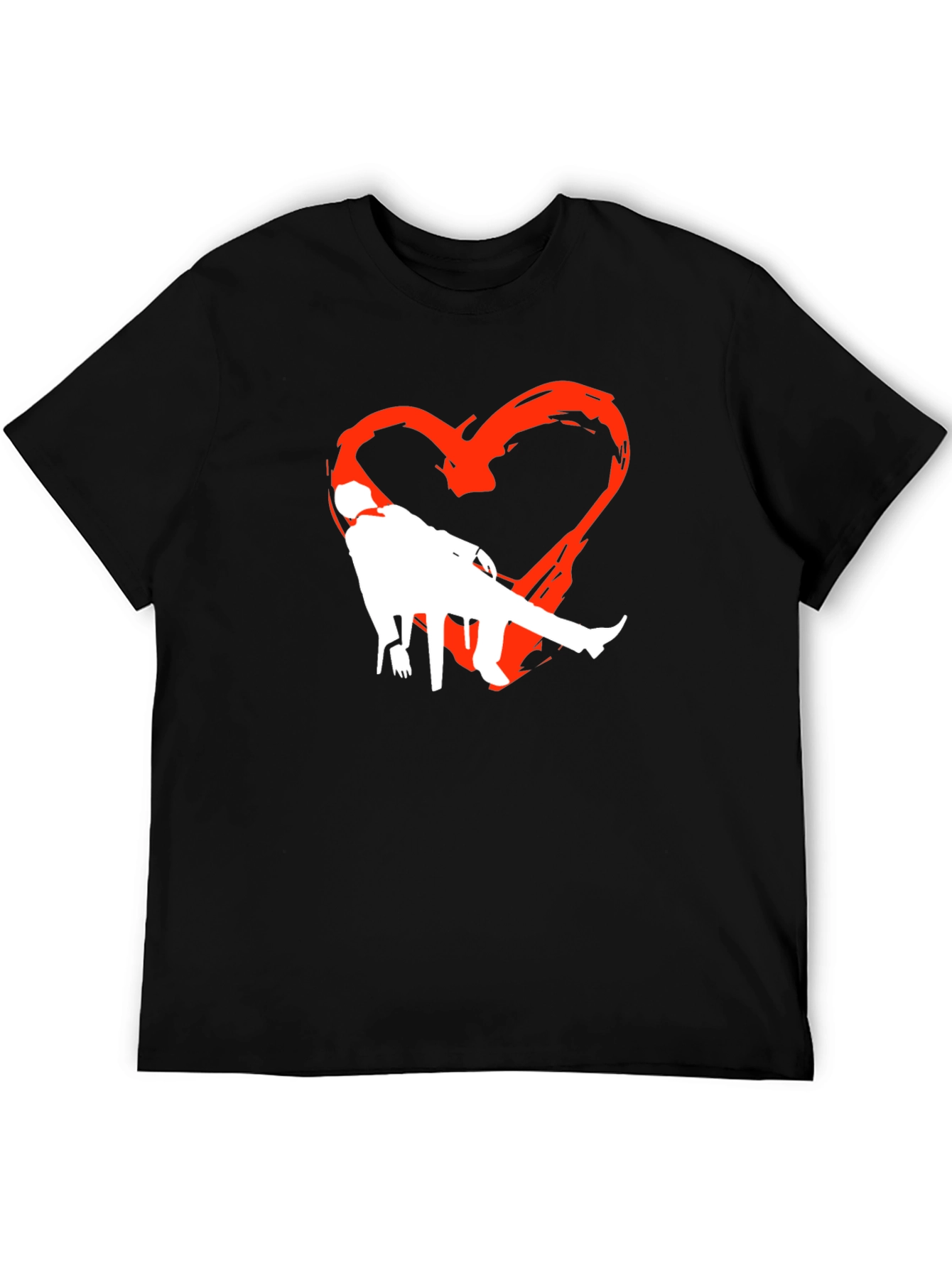 Heart Silhouette Graphic Tee - Black
