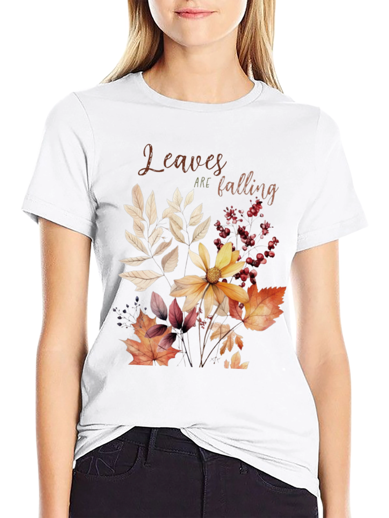 Autumn Leaves Graphic Tee - Fall Season T-Shirt